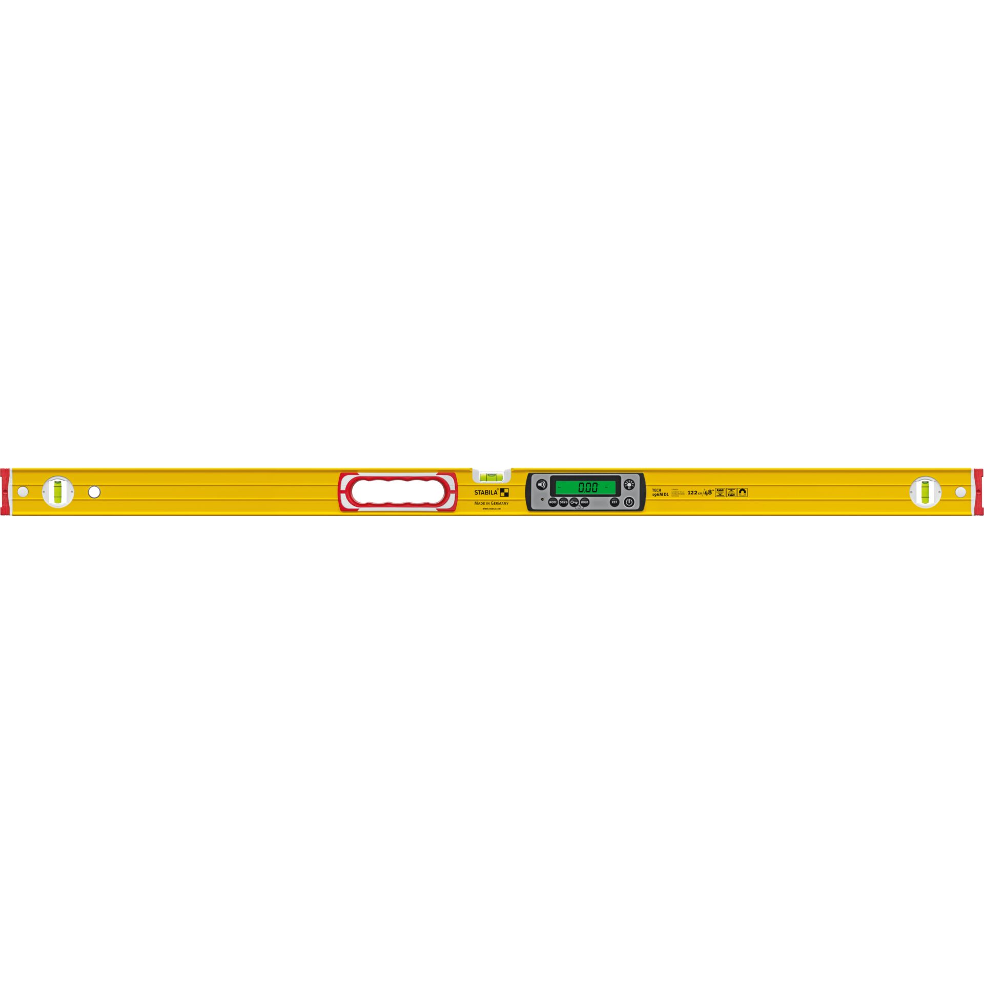 Digitale Wasserwaage, Gelbes Aluminiumgehäuse, Libellen, LCD-Display, 48 Zoll