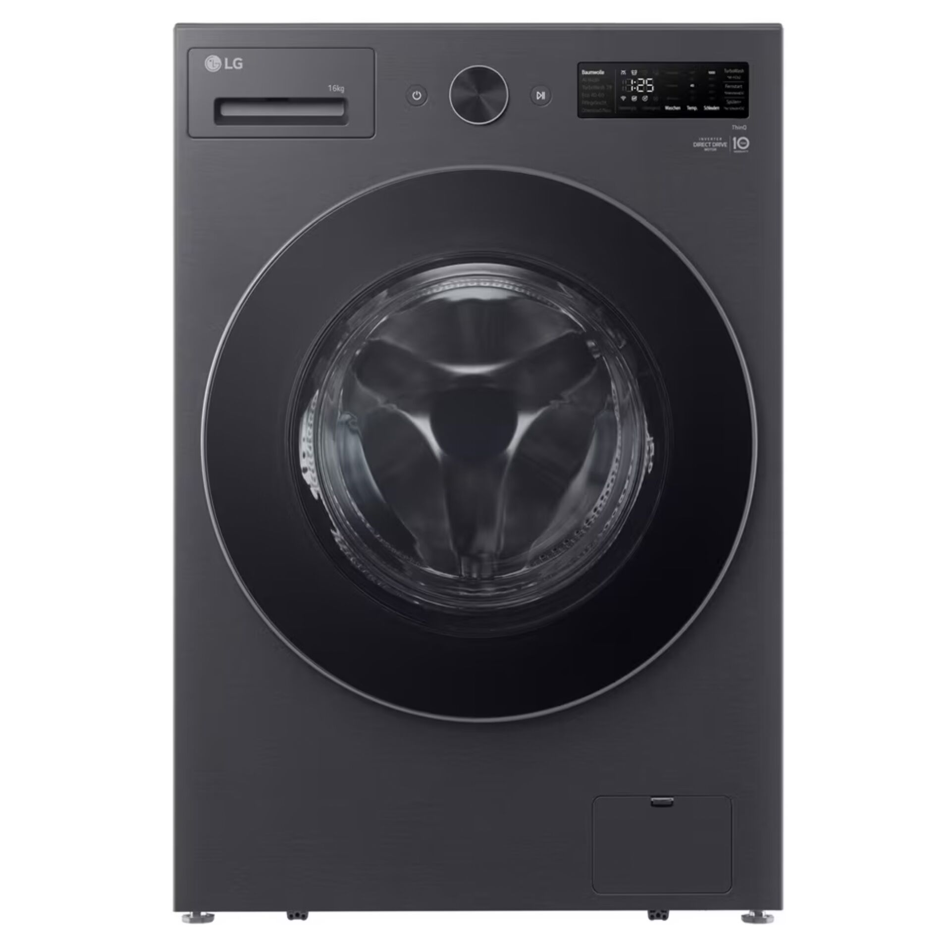 Frontlader-Waschmaschine, Anthrazit, Bullauge, Digitaldisplay, 16 kg Fassungsvermögen