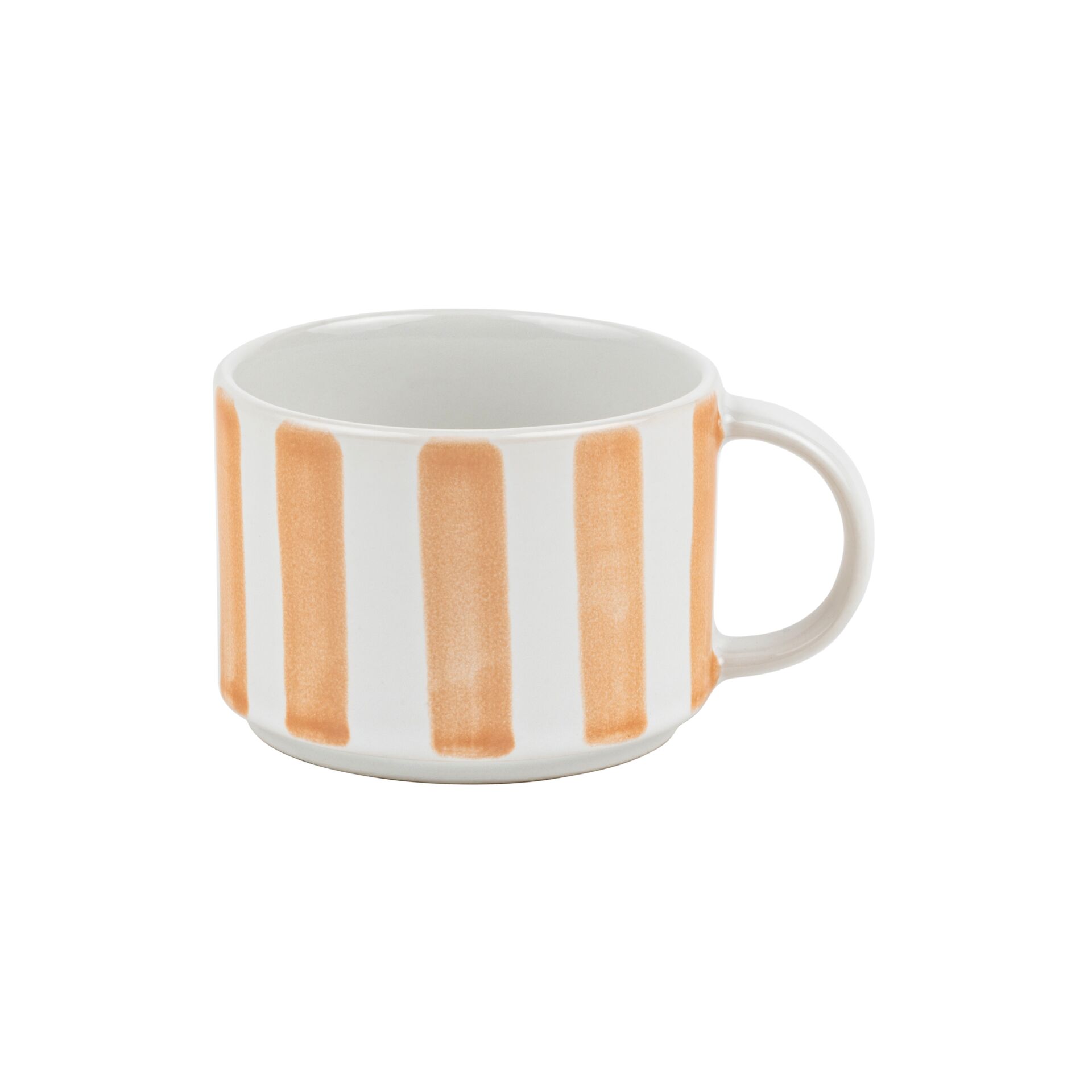 Tasse, Porzellan, Orangene Streifen, Keramiktasse, Becher