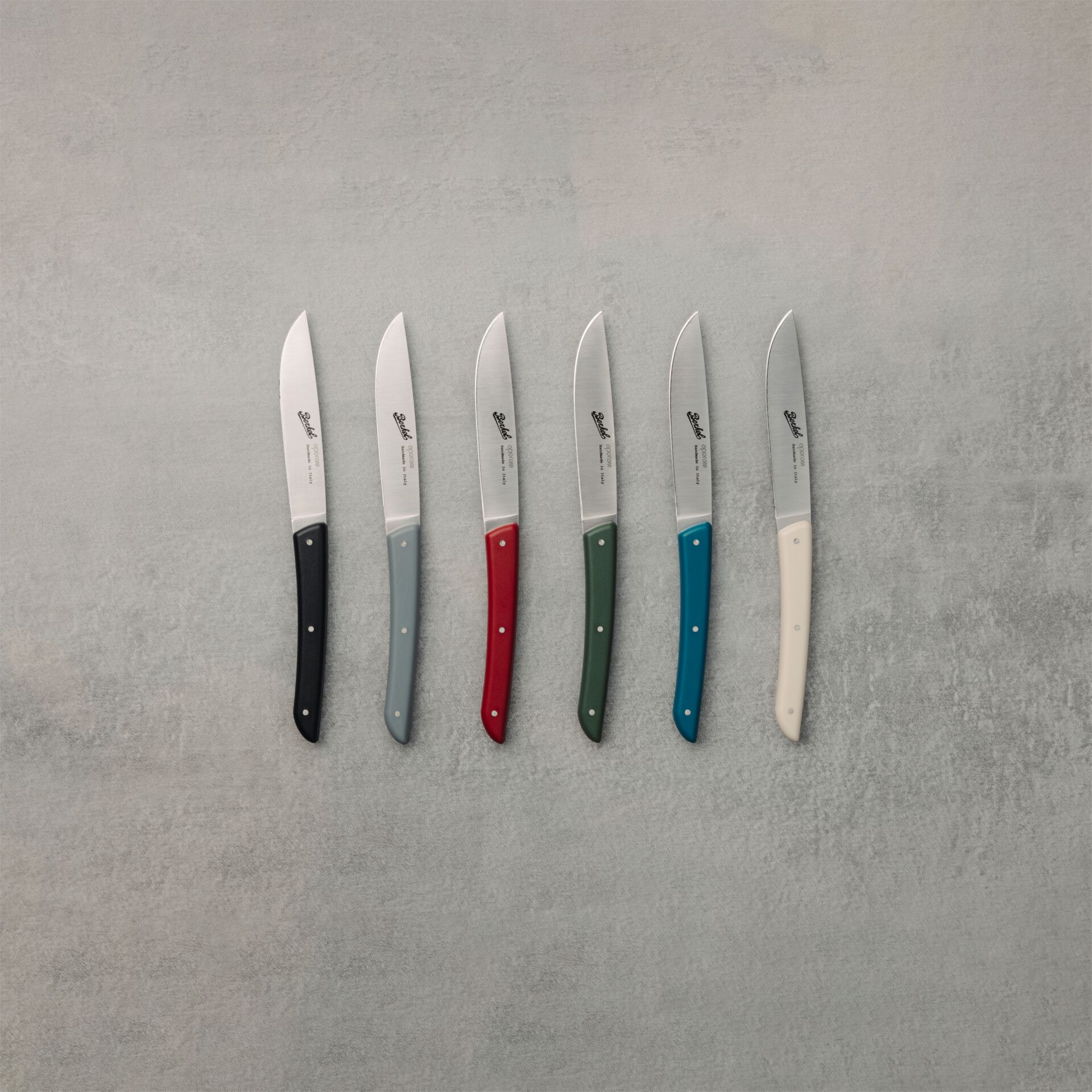 messer, kochmesser, schwarzgriffe, fünf farbgriffe, stahlklinge