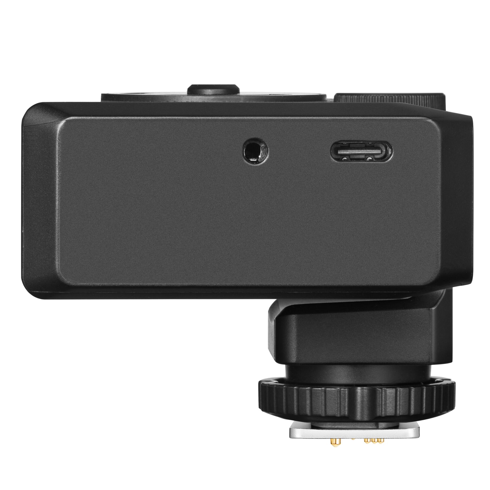 Action cam, USB-C, Microphone jack, Tripod mount, Black