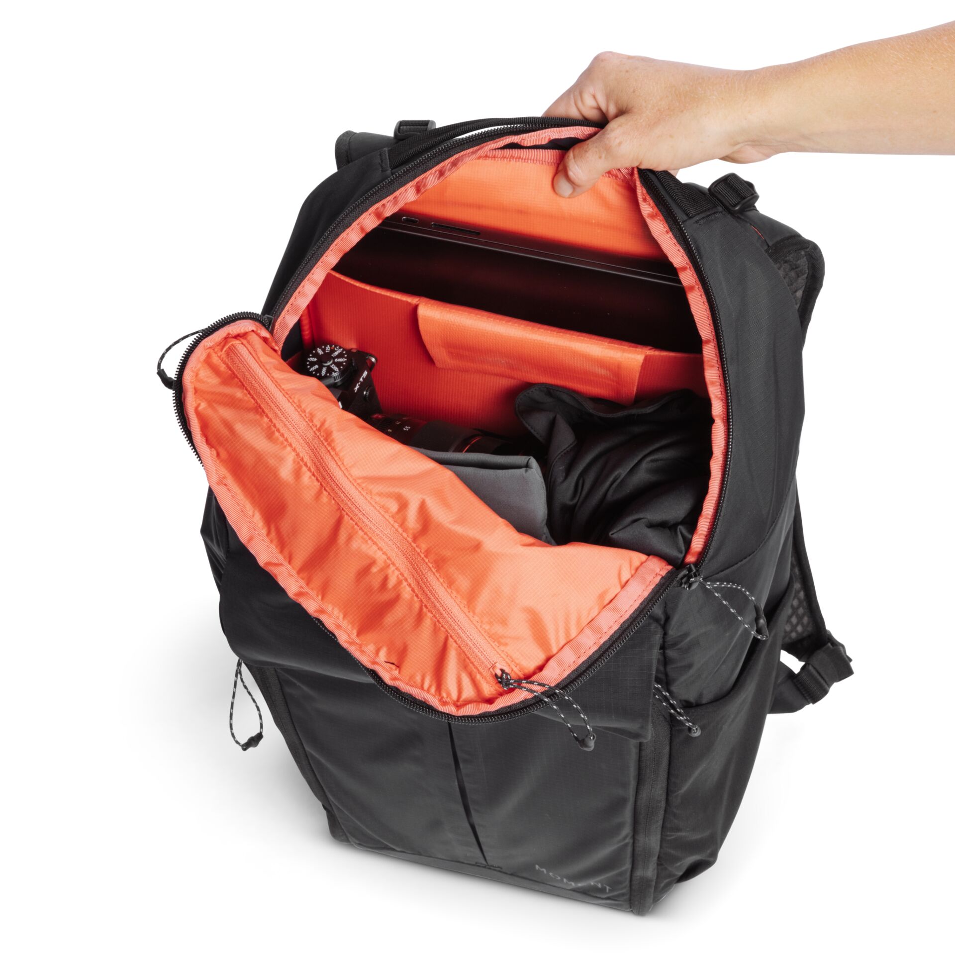Rucksack, Tasche, Laptopfach, orange Innenfutter, Reisetasche