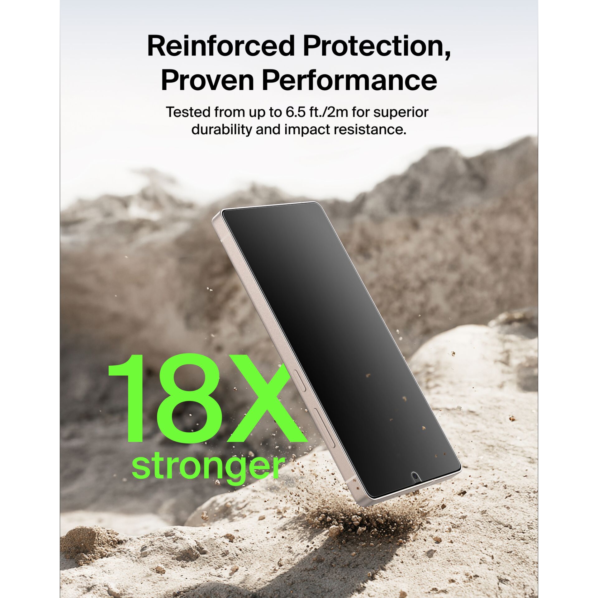 Smartphone, Schutzfolie, Haltbarkeit, Stoßfestigkeit, 18x stärker