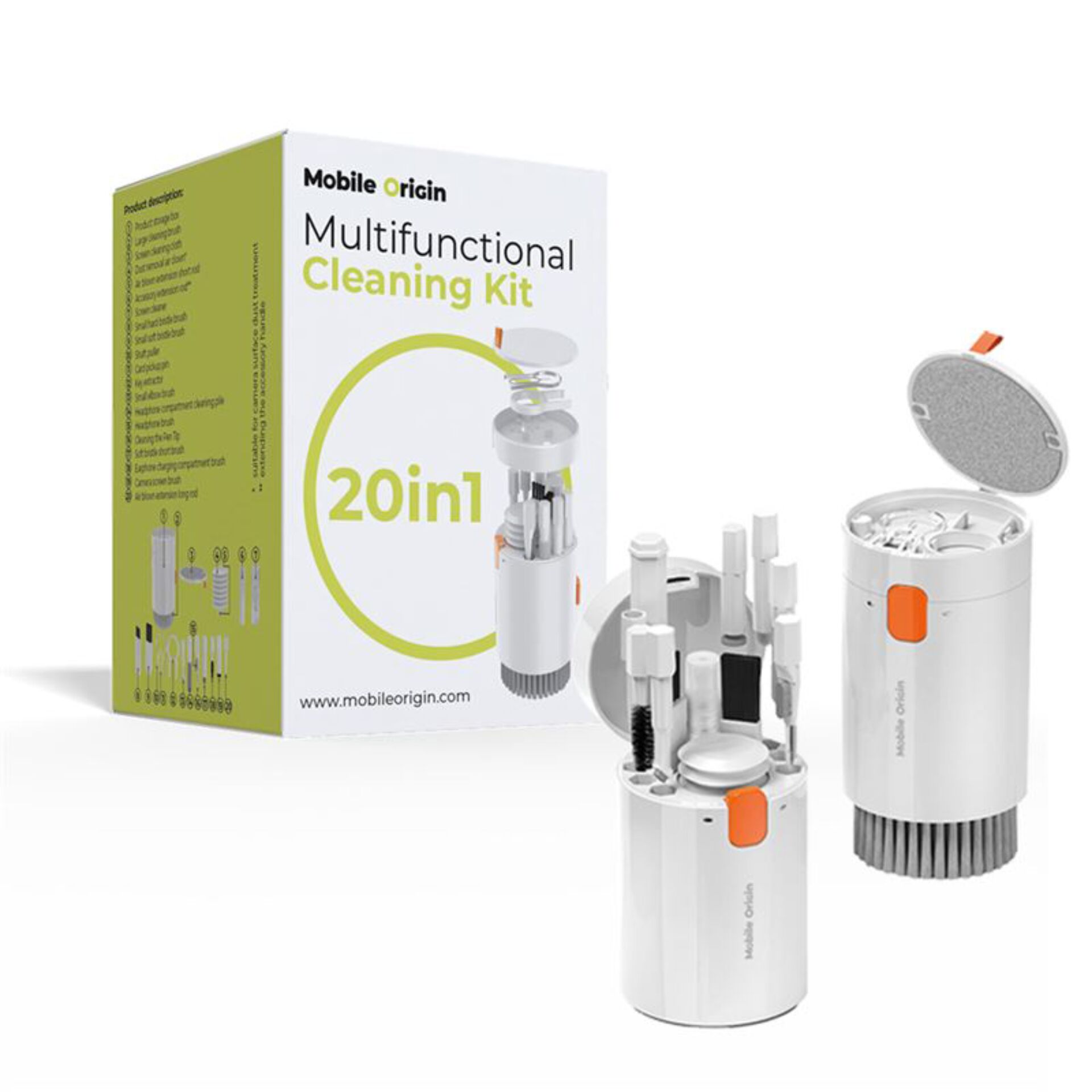 Multifunktionales, Reinigungsset, 20in1, Mobile Origin, Zubehörsatz
