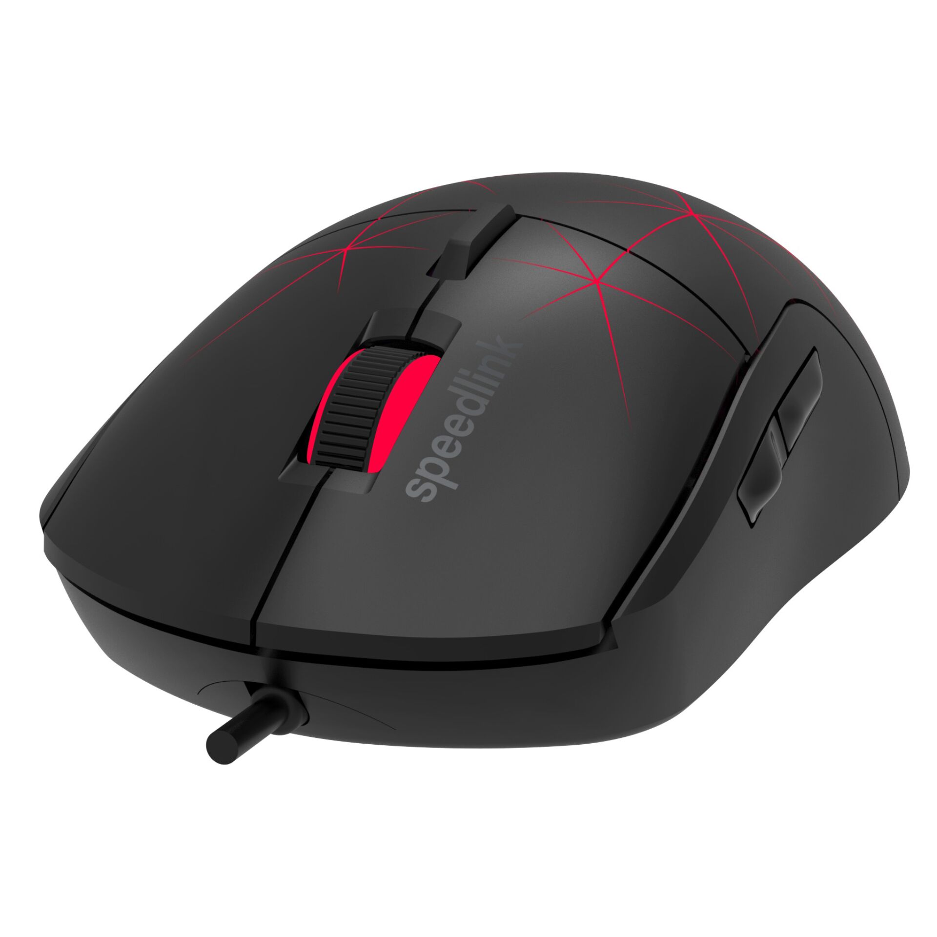 Gaming-Maus, Kabelmaus, roter Scroll-Rad, schwarz, ergonomisches Design