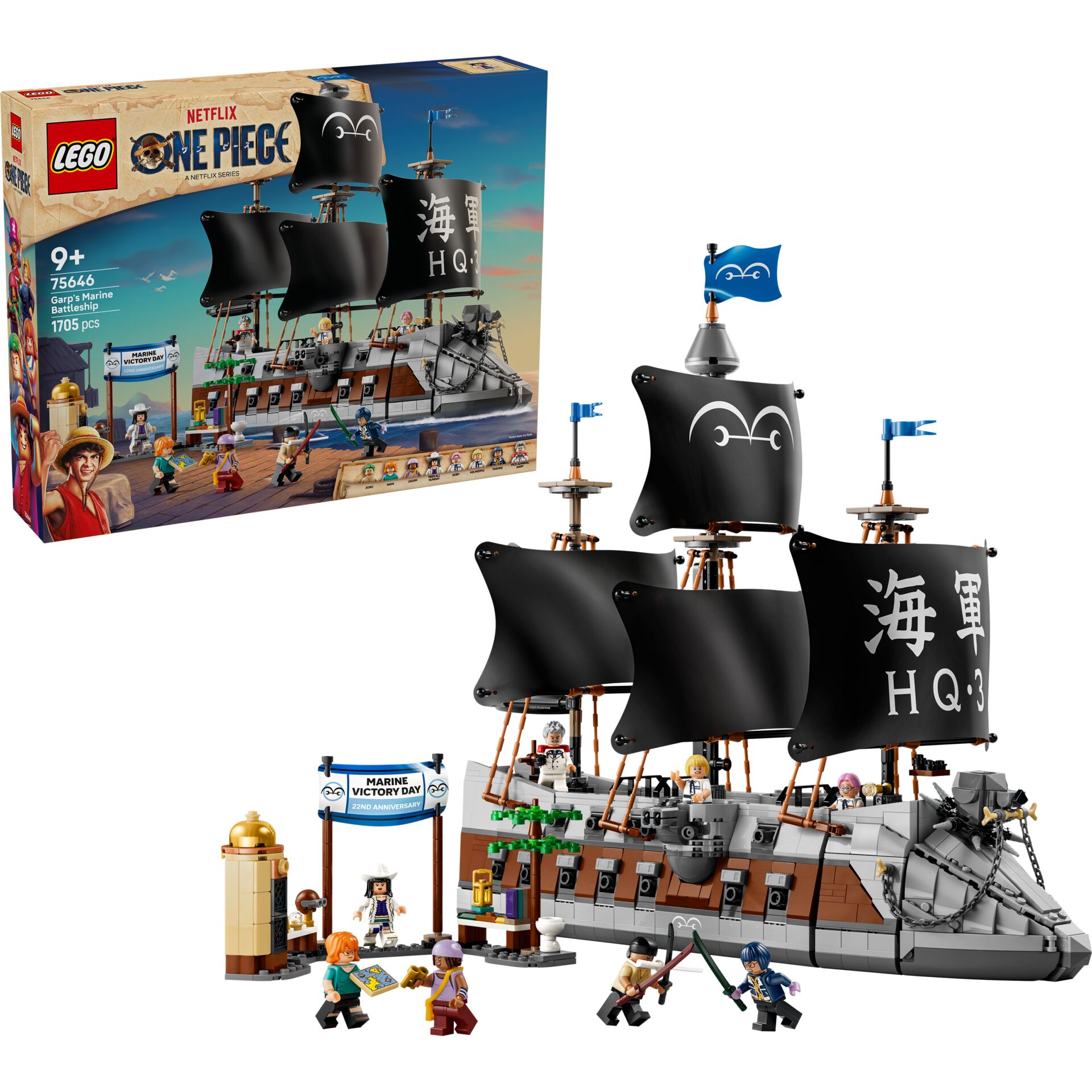 Lego, Piraten-Schiff, Set-Teil, Mini-Figuren, Schwarze Segel
