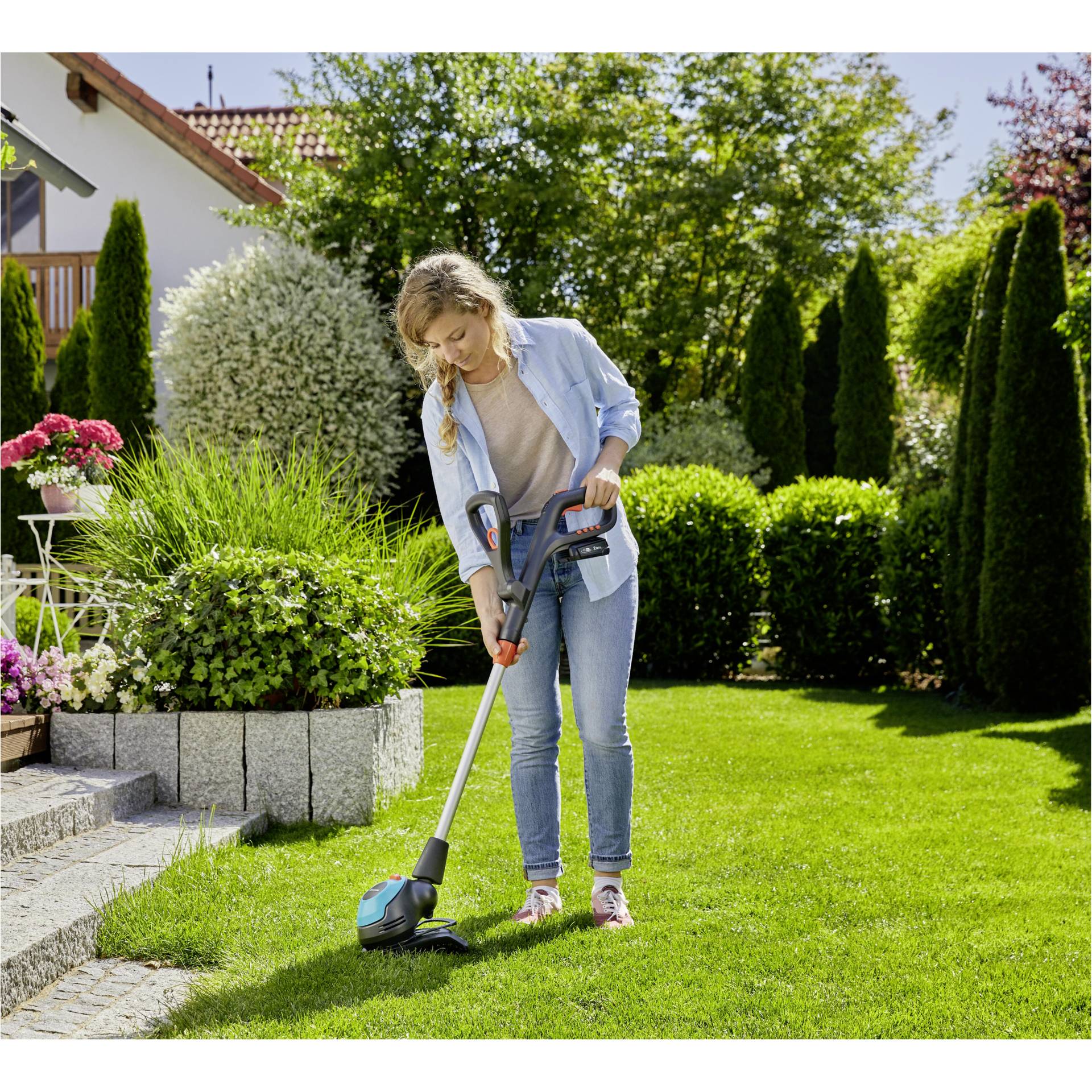 Gras, Rasen, E-Scooter, Gerät, Person