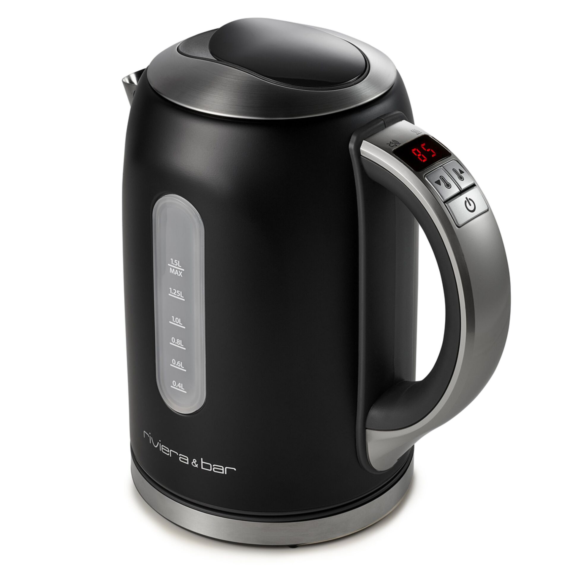 Wasserkocher, Kessel, Elektrischer Wasserkocher, Glasfenster, Stahlgriff