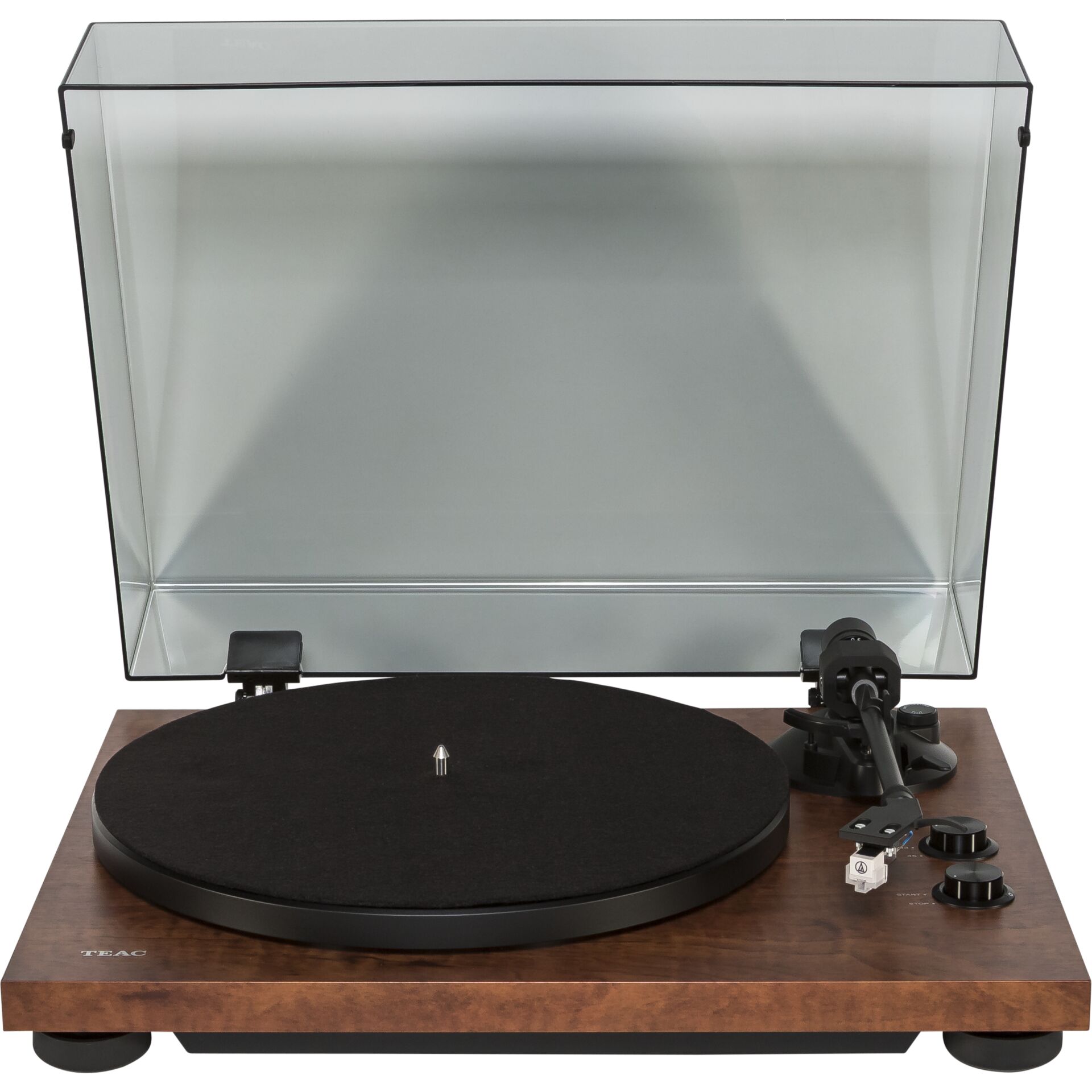 Plattenspieler, Turntable, Holzplatte, Schutzabdeckung, Tonarm
