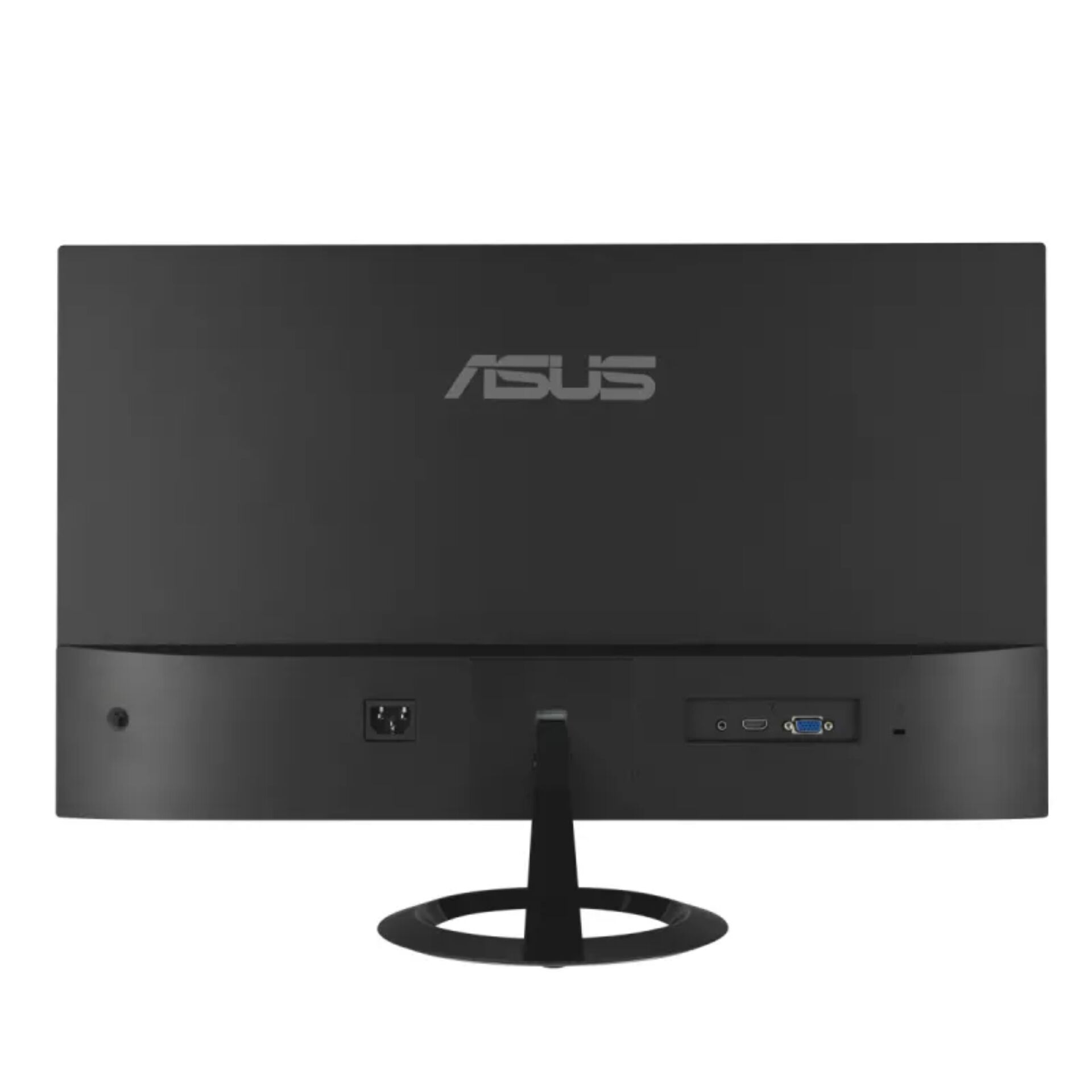Computermonitor, Schwarzes Gehäuse, HDMI-Anschluss, VGA-Anschluss, Runder Standfuß