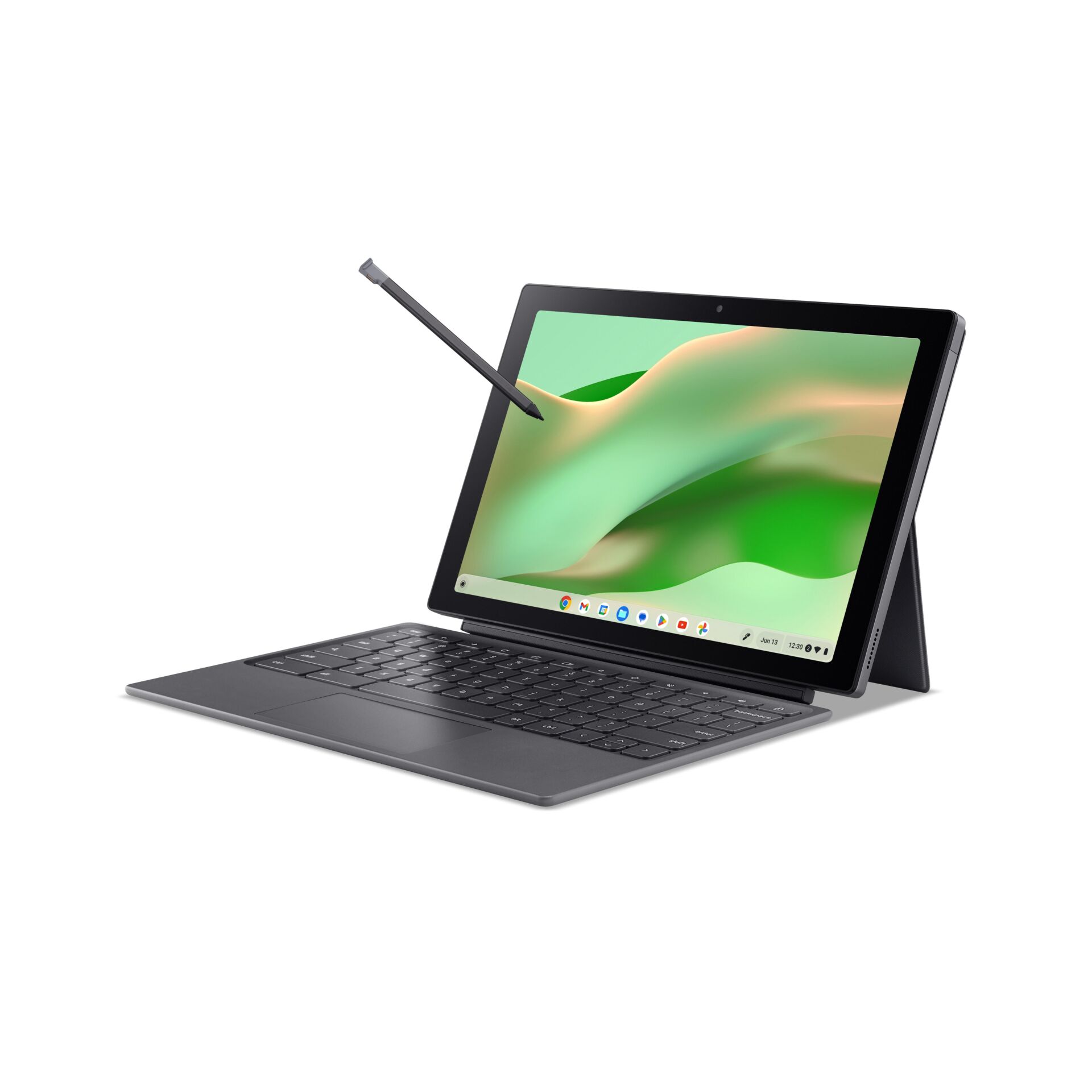Tablet, Tastatur, Eingabestift, abnehmbares Keyboard, dunkelgrau