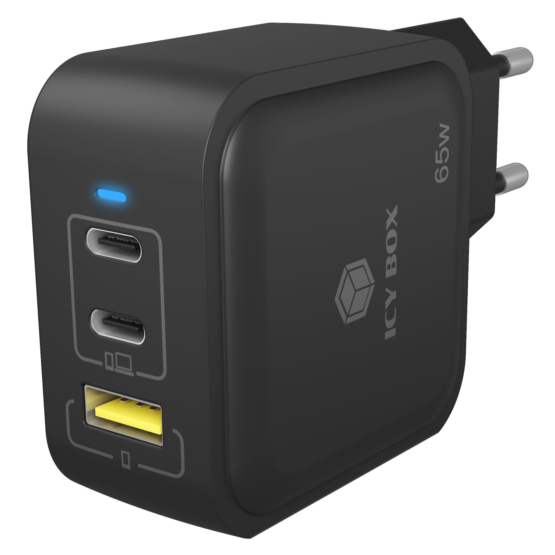 USB-C, USB-A, HDMI, 5W6, EU-Stecker