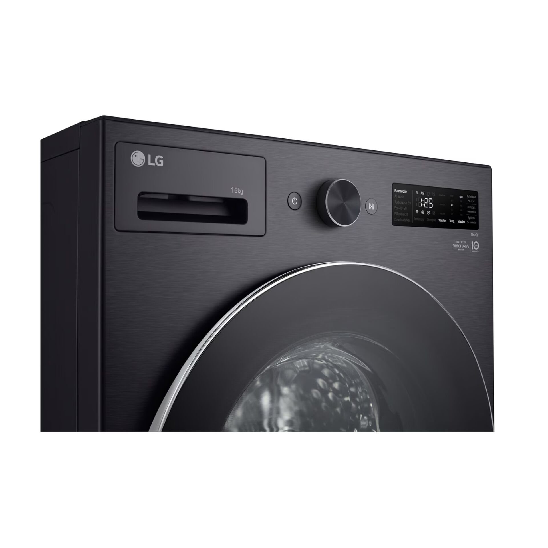 Waschmaschine, Frontlader, Anthrazit, 16 kg Fassungsvermögen, Digitaldisplay