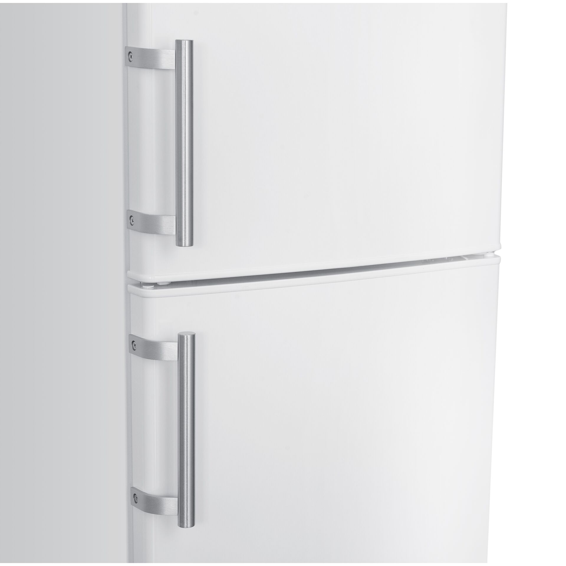 Kühlschrank, Seitentür-Griffe, Stahloptik, weiß, große Türgriffe