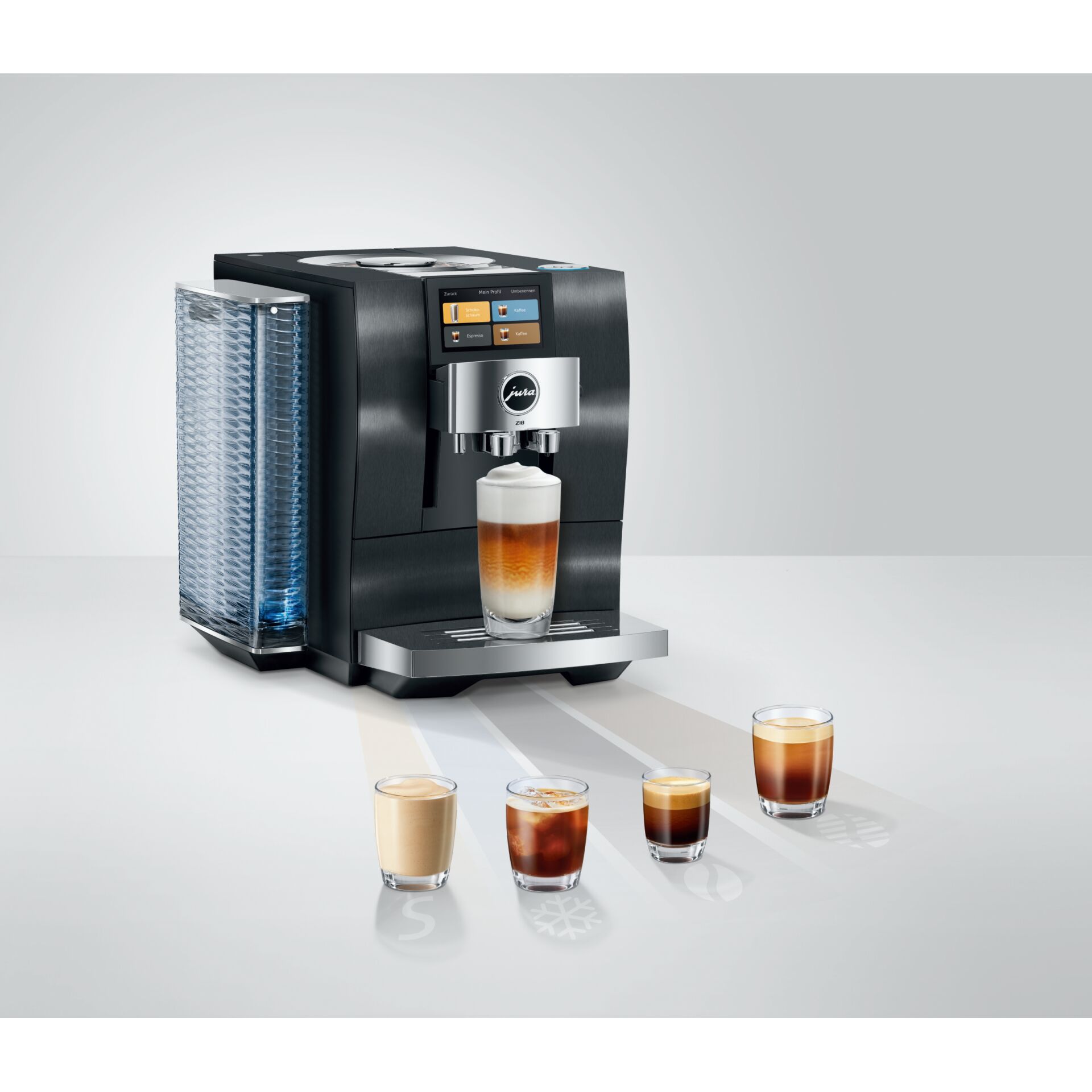 Kaffeemaschine, Espressoautomat, Milchschaum, Frisch gebrühter Kaffee, Kaffeezubehör