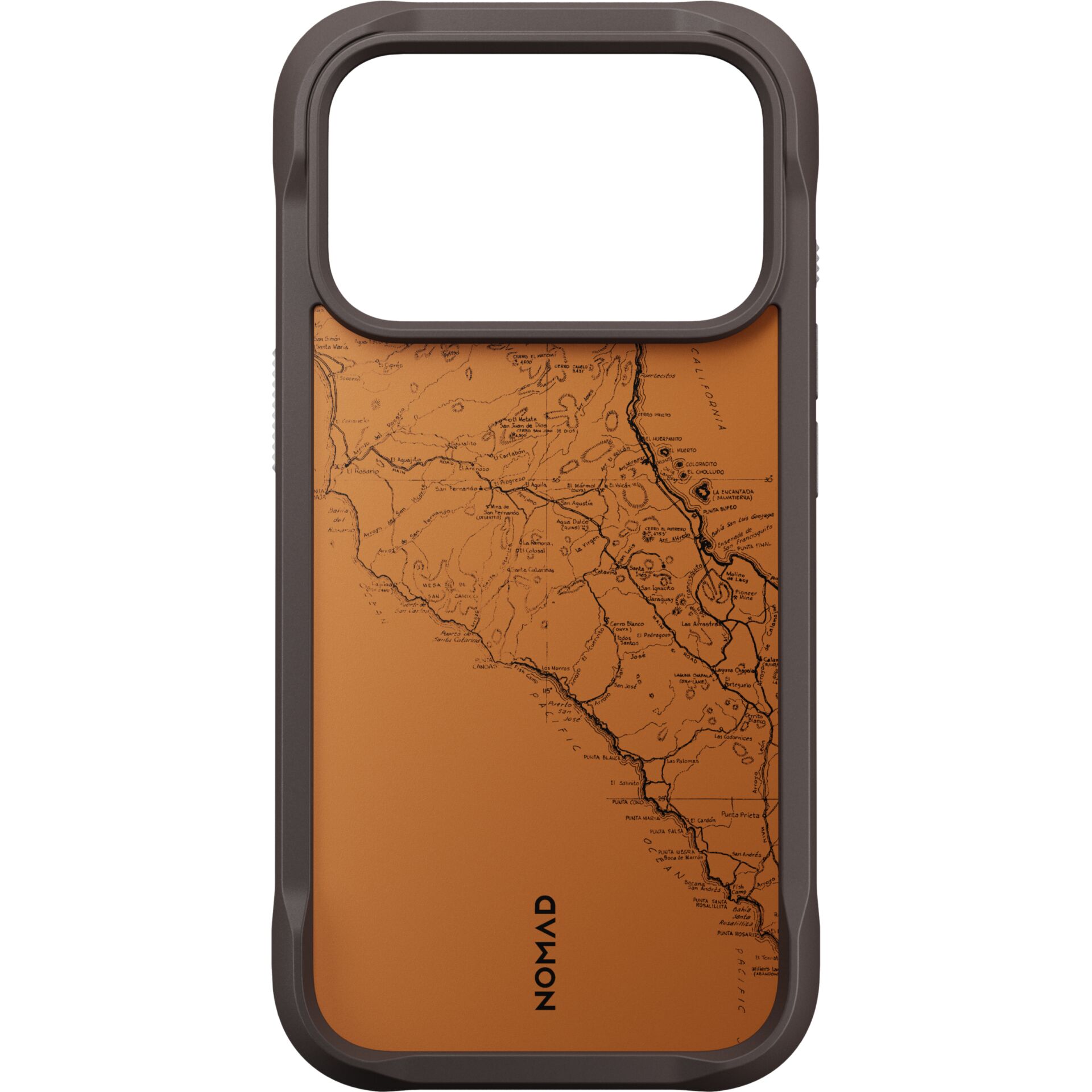 hardshell-Case, Telefonhülle, Karten-/Karten-Design, braun-orange, Nomad