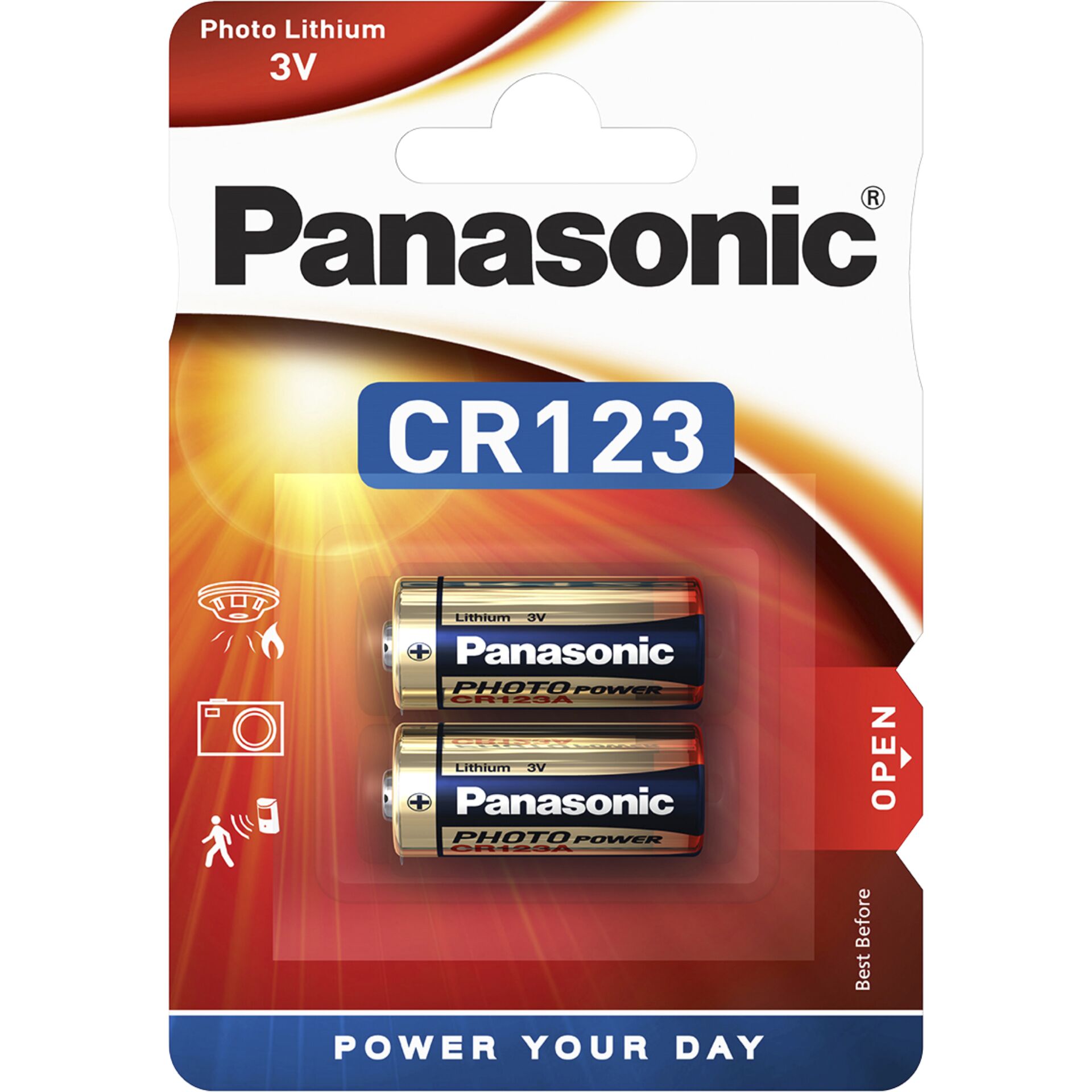 1x2 Panasonic Photo CR 123 A  Lithium