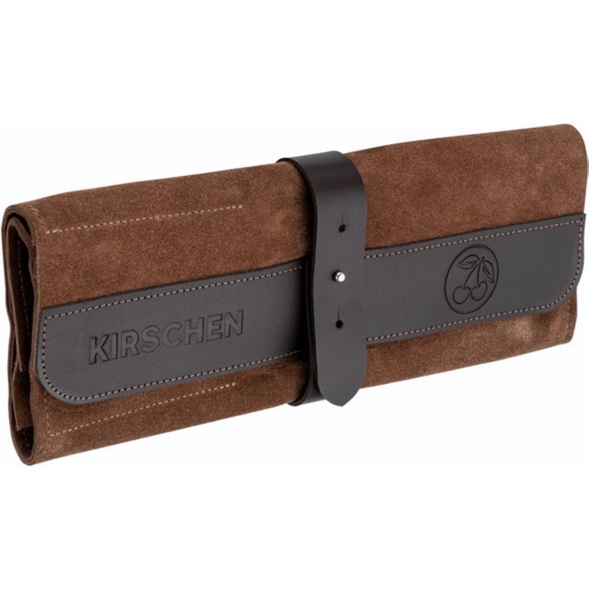 Kirschen Veloursleder-Rolltasche  leer