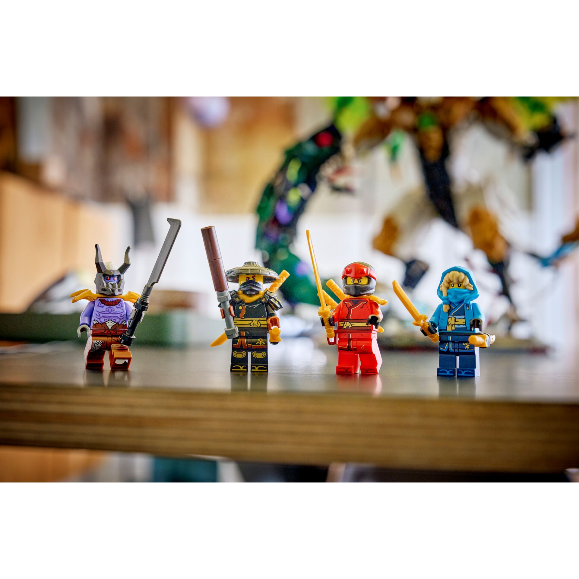 LEGO Minifiguren, Ninja, Samurai, Schwerter, rote/blau Figur
