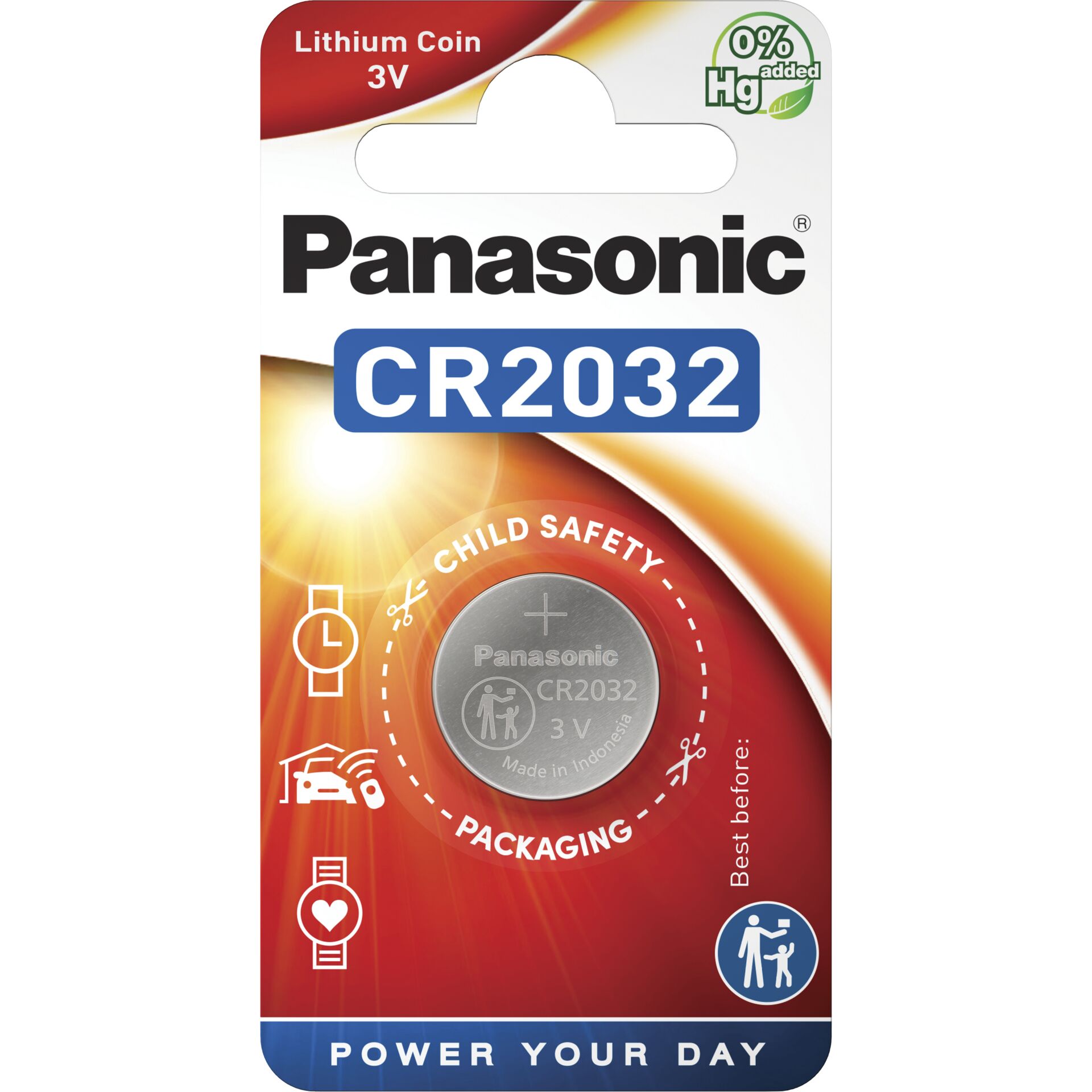 1 Panasonic CR 2032  Lithium Power
