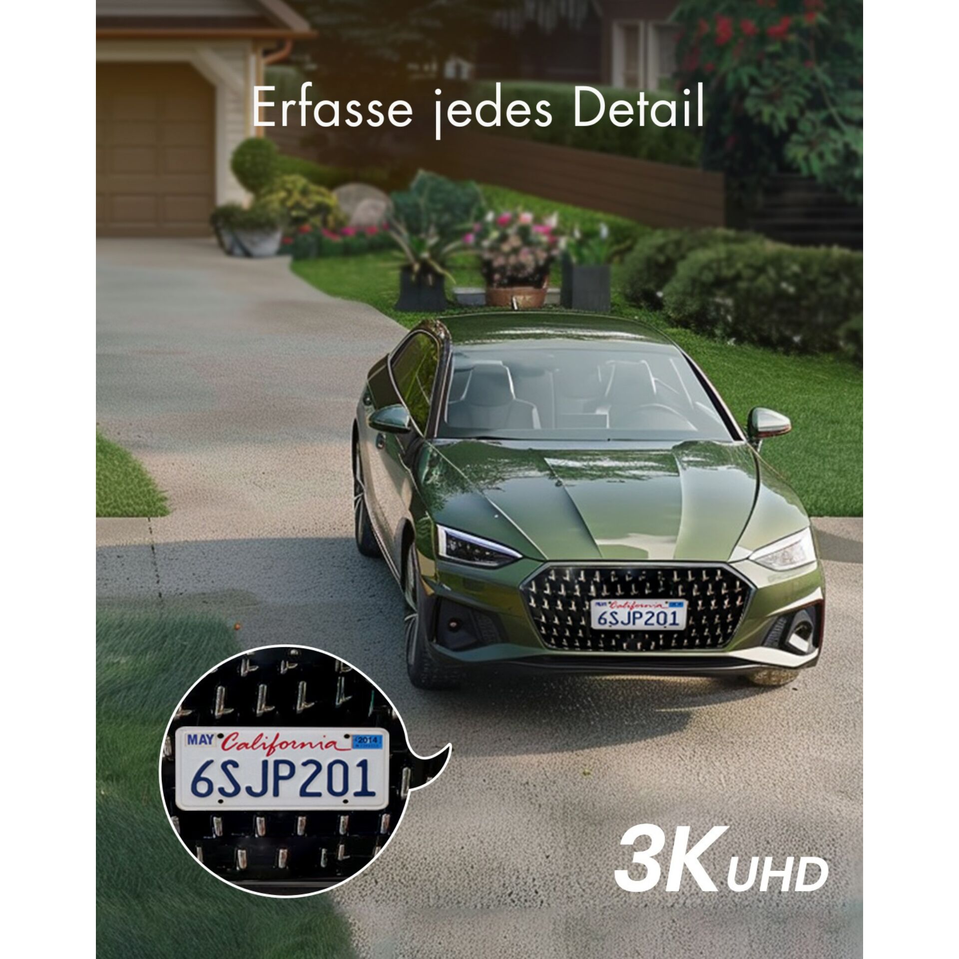 Auto, Limousine, Grün, Frontansicht, Kennzeichen California