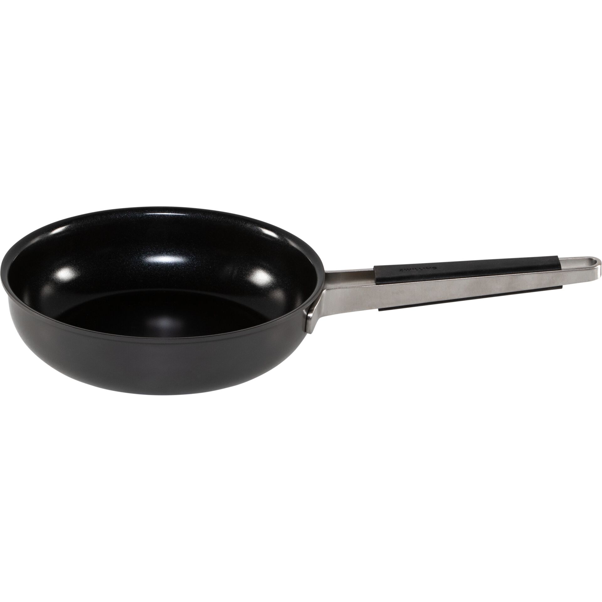 Pfanne, Antihaftbeschichtung, Stielpfanne, Edelstahlgriff, Schwarz