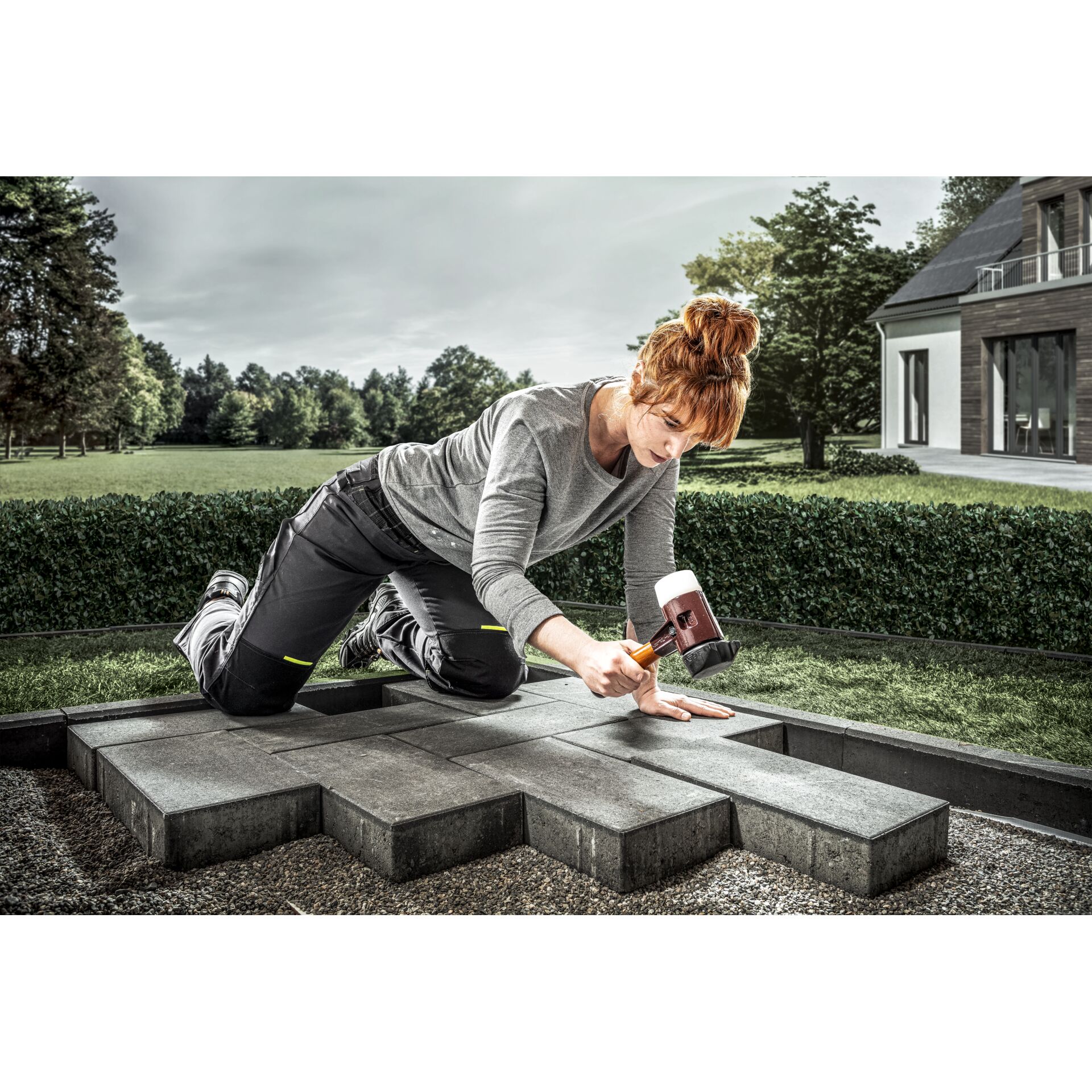 Hammer, Arbeitshandschuh, Pflastersteine, Outdoor, Gartenwerkzeug