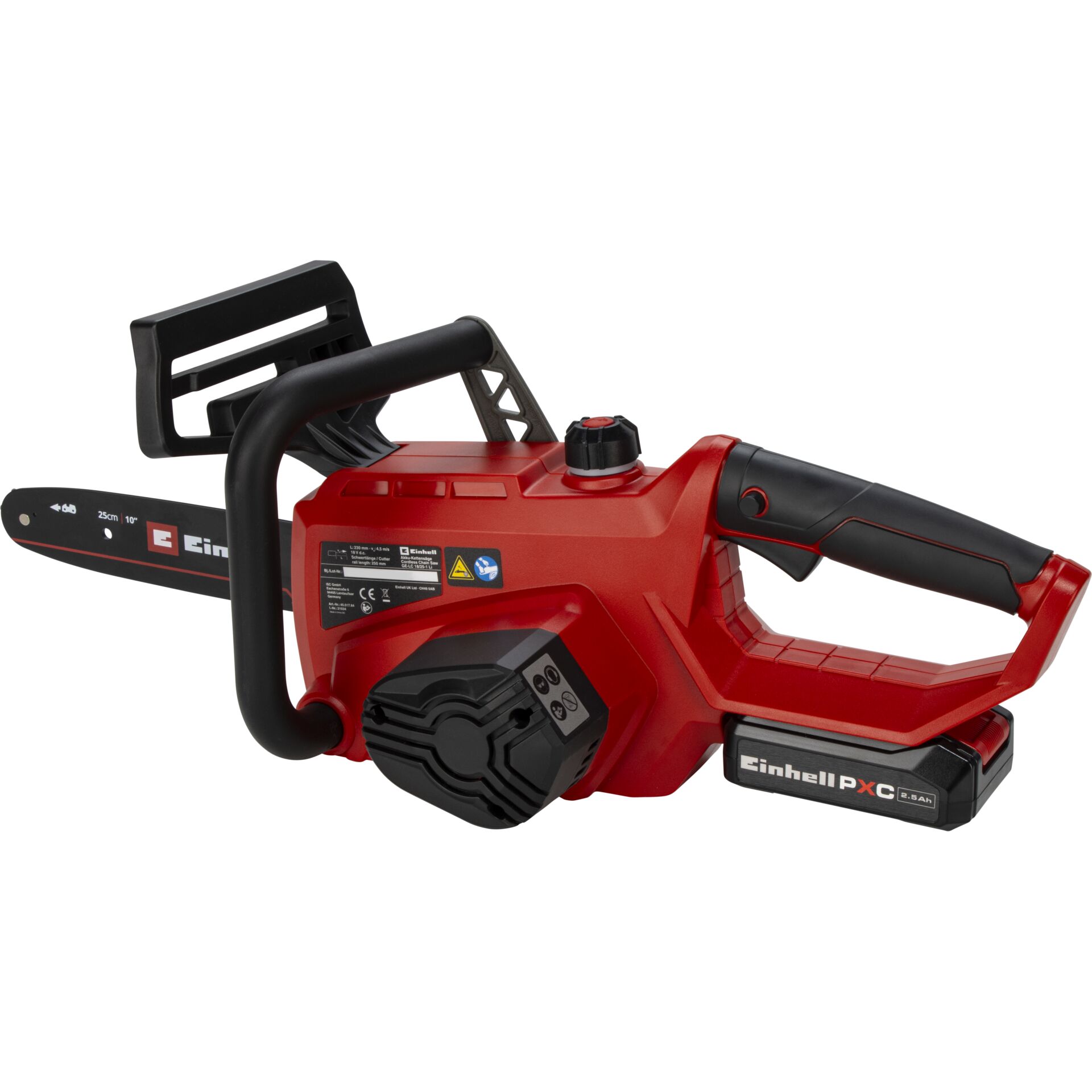 Kettensäge, Akku-Kettensäge, Rot, Powertool, Schweres Gerät