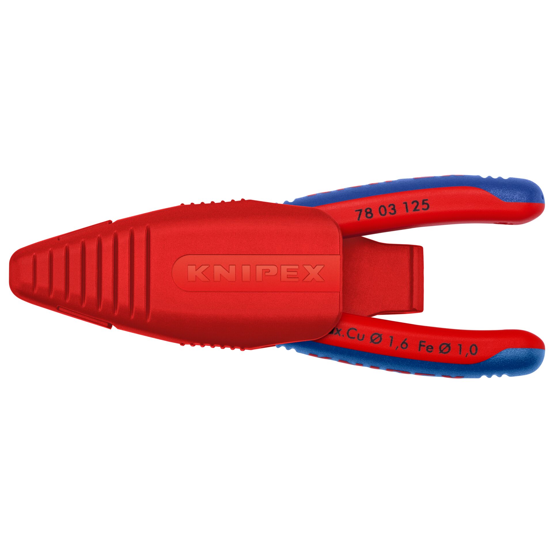 Knipex, Zange, Beißzange, rot-blau, Gummi-Griff
