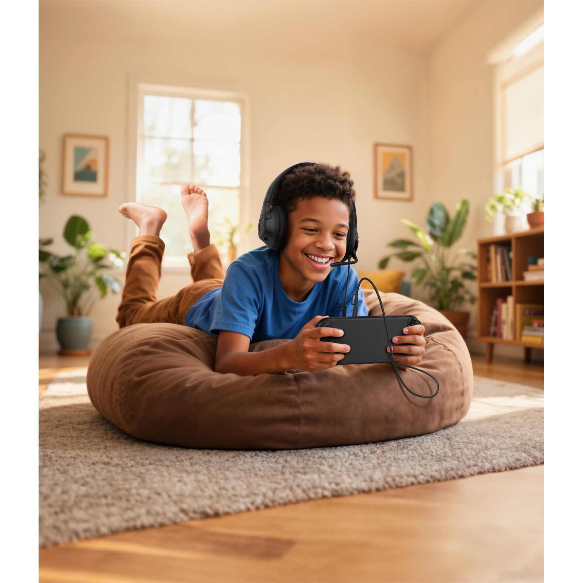 Moebel, Elektronik, Kopfhörer, Person