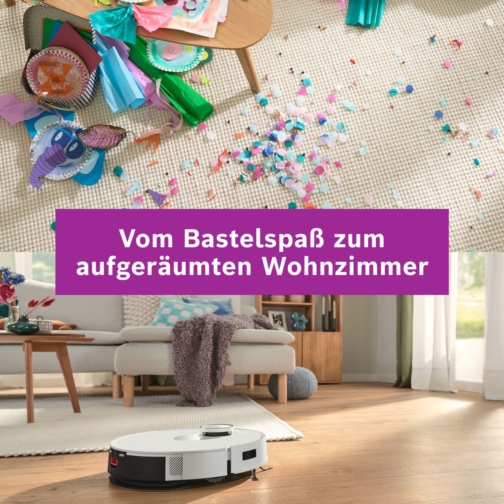 Wohnzimmer, Saugroboter, Roboter, Haushalt, Staubsaugerroboter