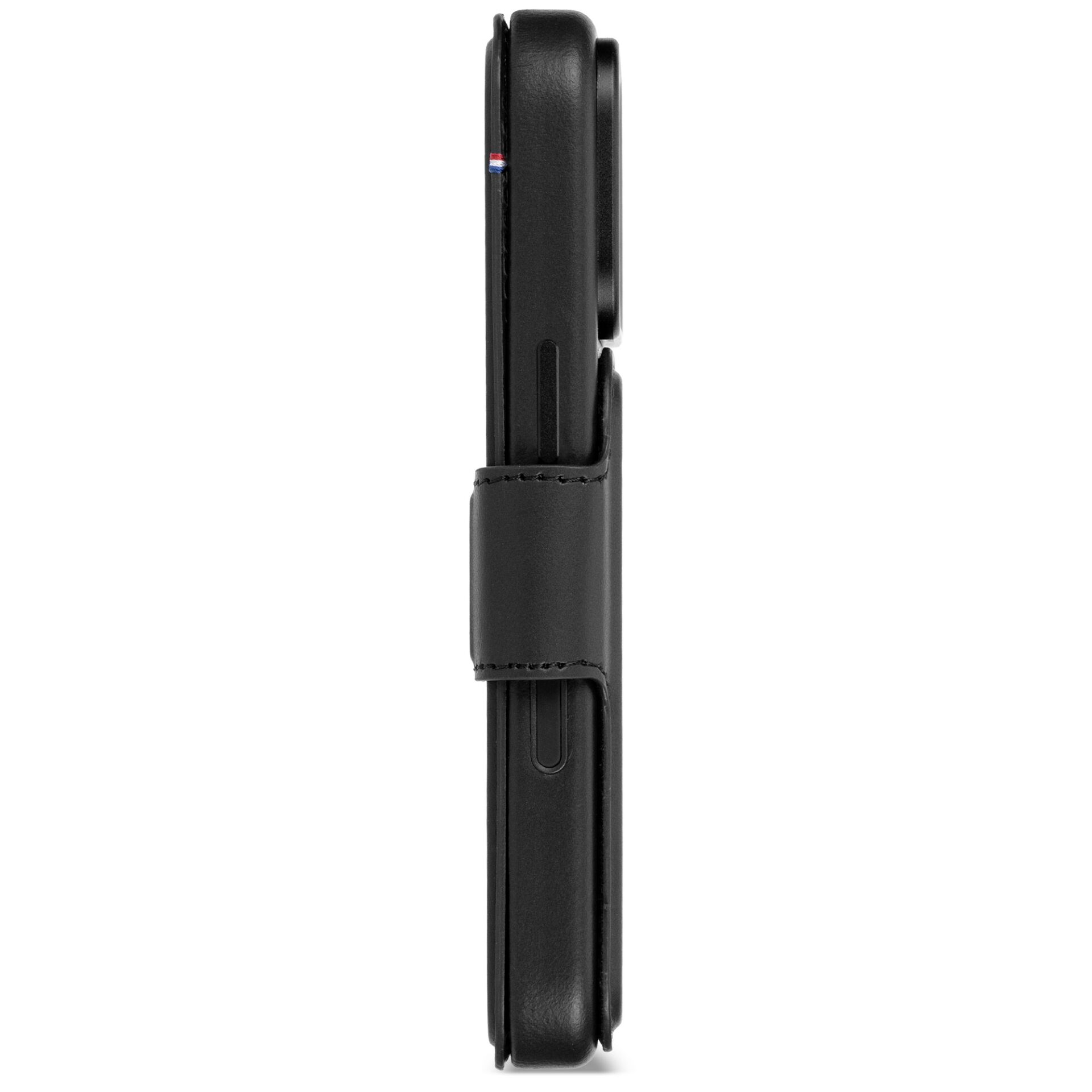 Phone-Case, Leder, Schwarz, Klapphülle, Kartenfach