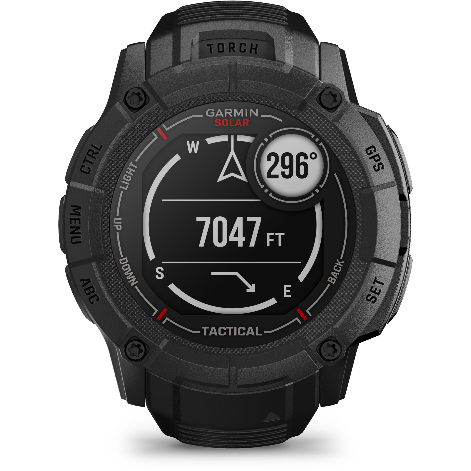 Taktische Uhr, Garmin Solar, Digitales Display, Kompass, Schwarz