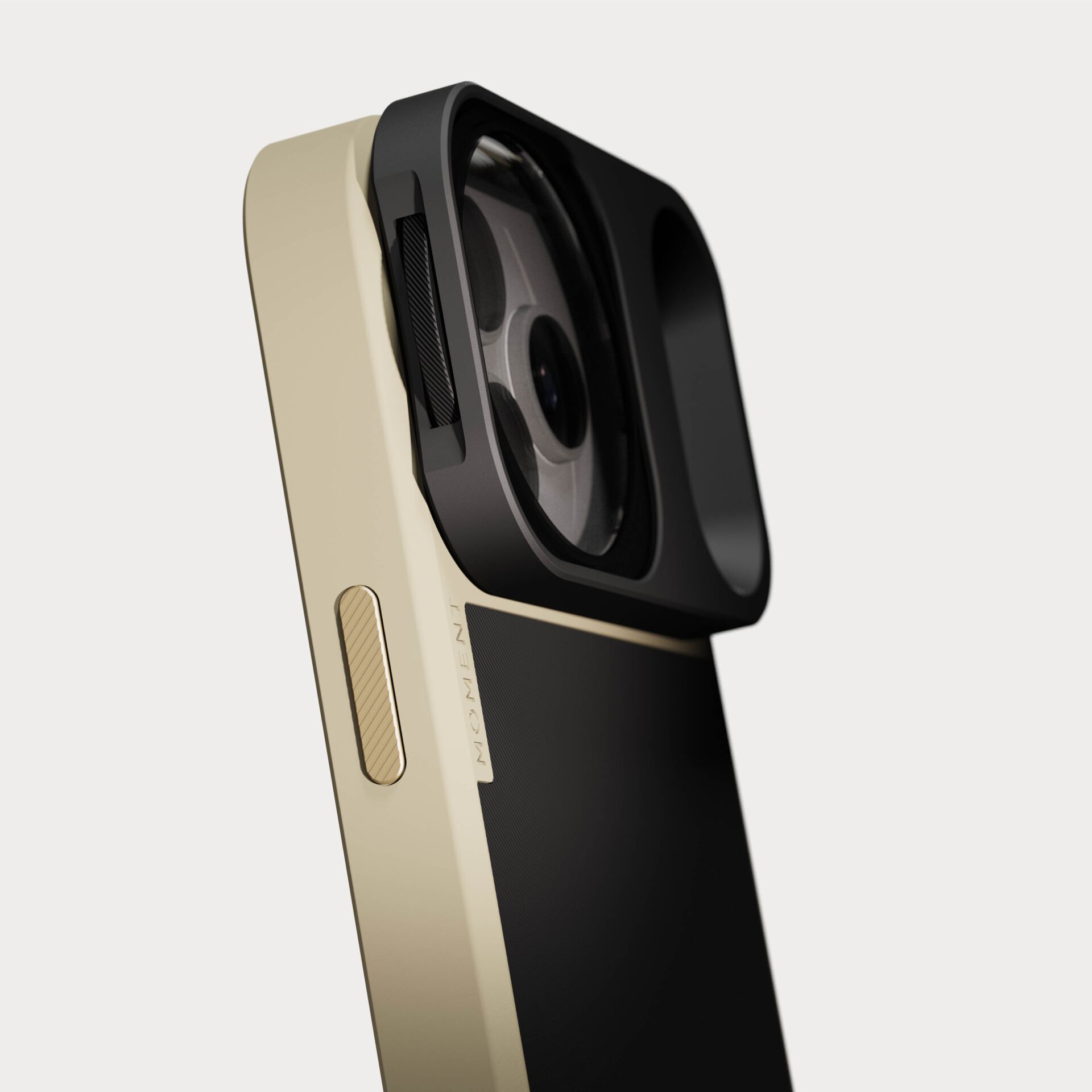 kamera, smartphone, kamera-linse, block-licht, goldfarbig