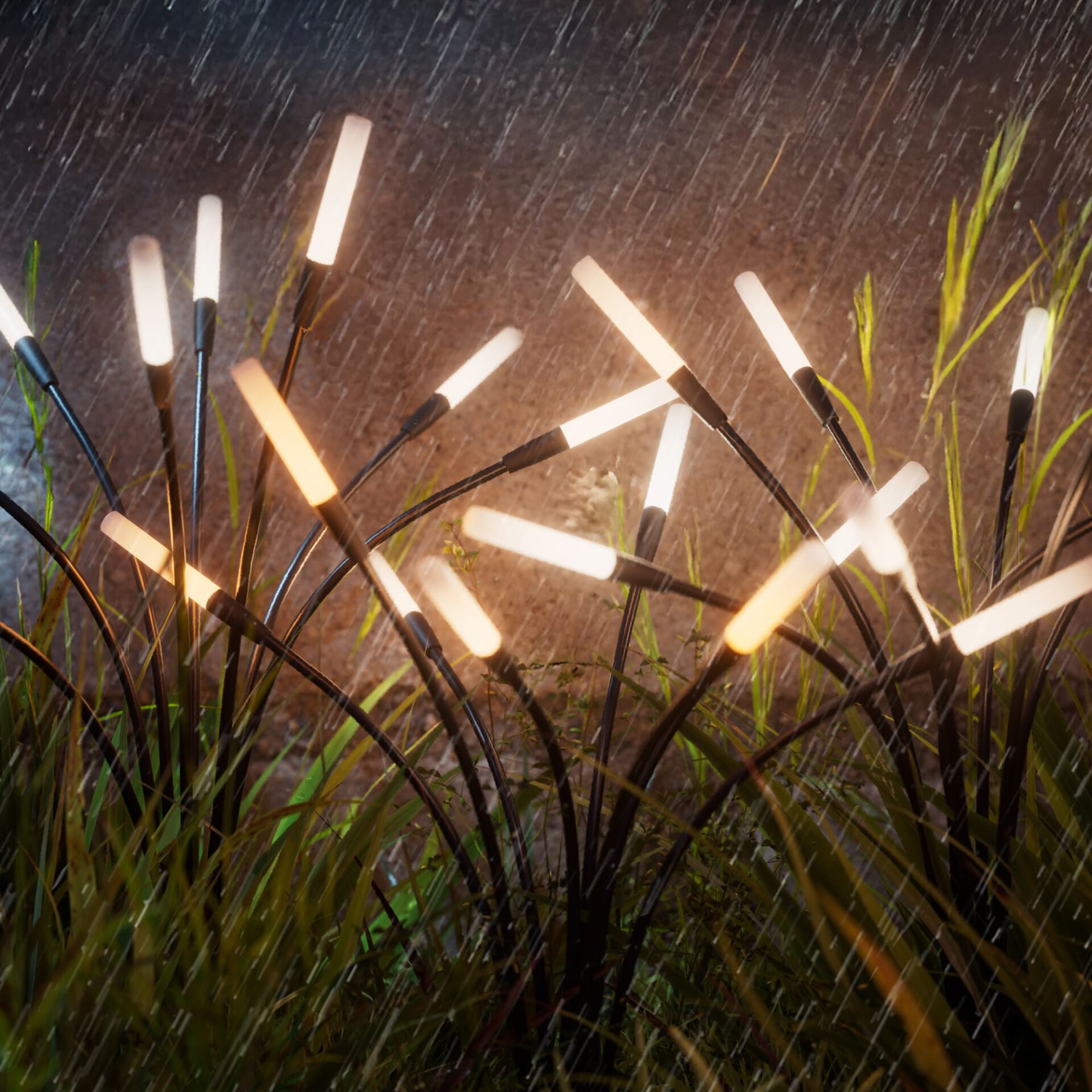Lichtstäbe, Lichterstrauß, LED-Beleuchtung, Röhrenlichter, Kunstpflanzen