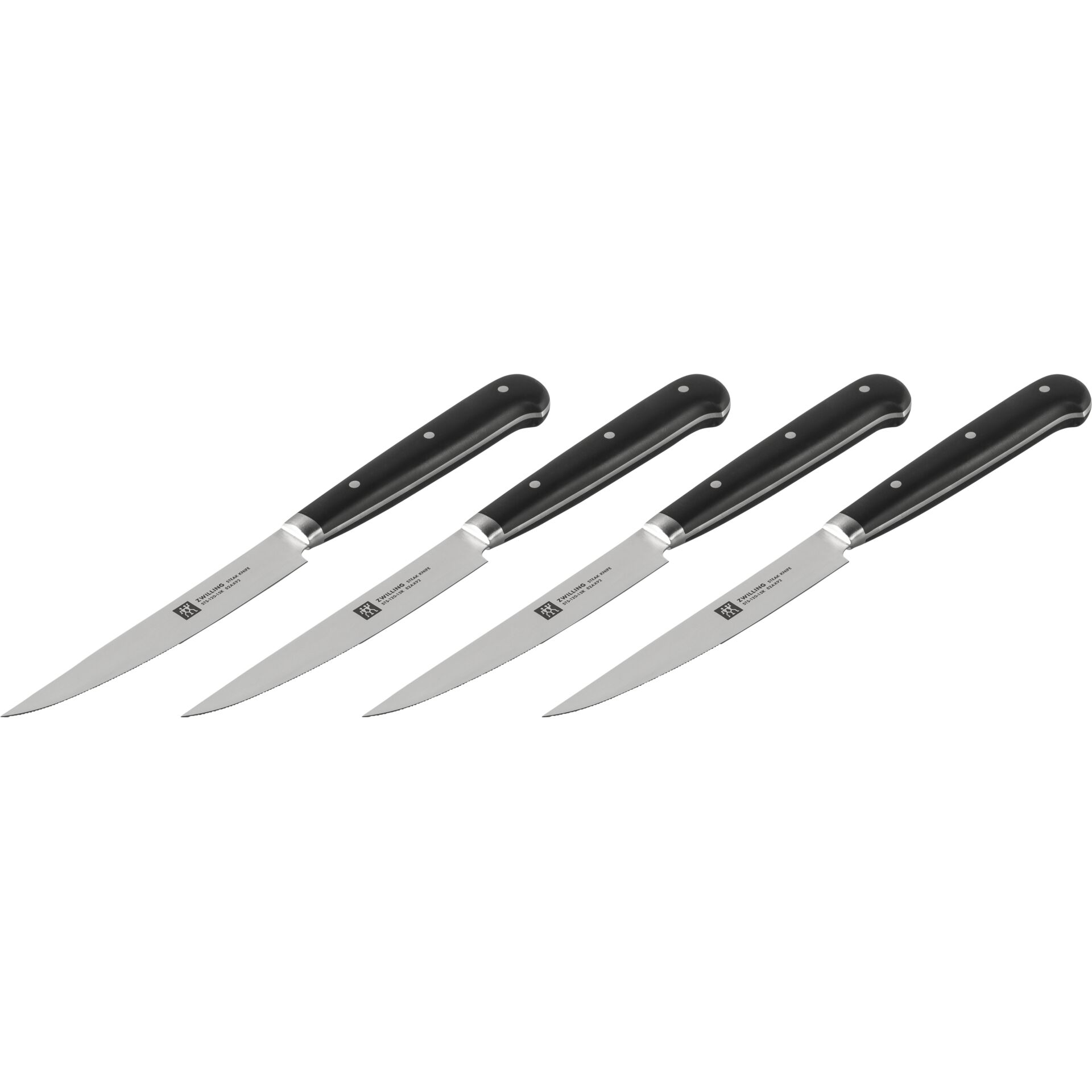 Küchenmesser, Chaimesser, Edelstahl, schwarzer Griff, Messer-Set (vier)