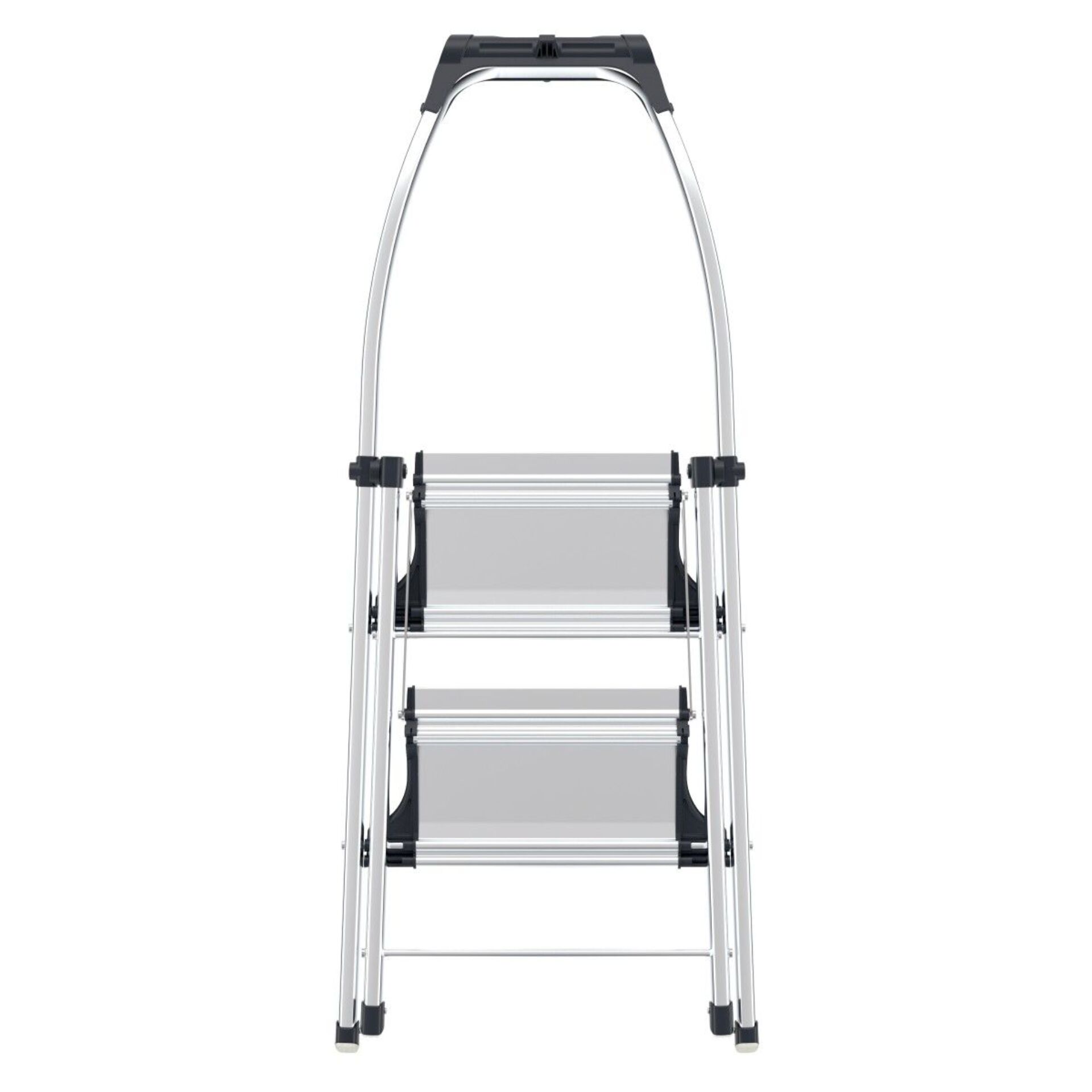 Klapptrittstufe, Treppenleiter, Aluminium, grau, Mehrzweck-Trittleiter