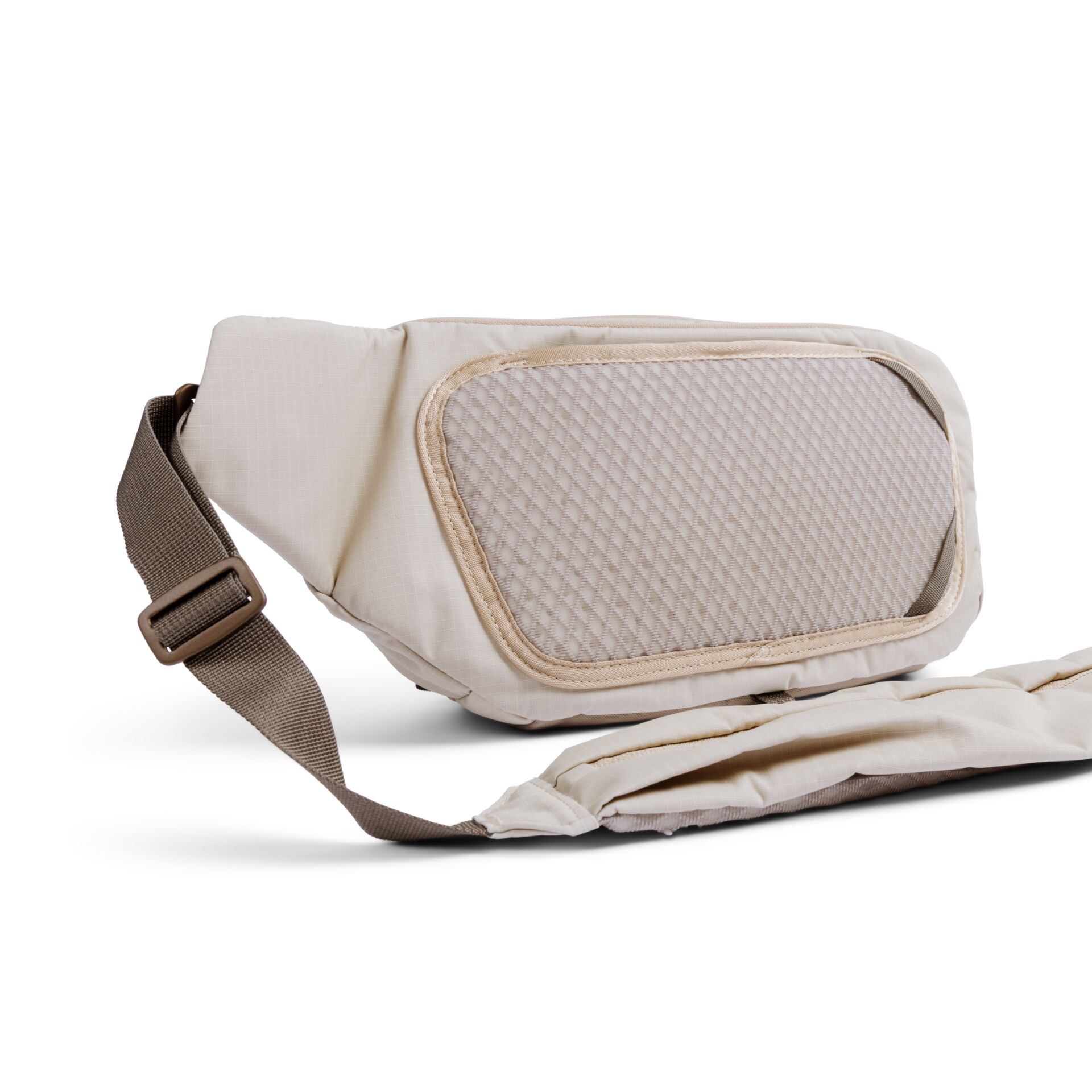 Taillengürteltasche, Gürteltasche, Schultertasche, Nylon, Beige