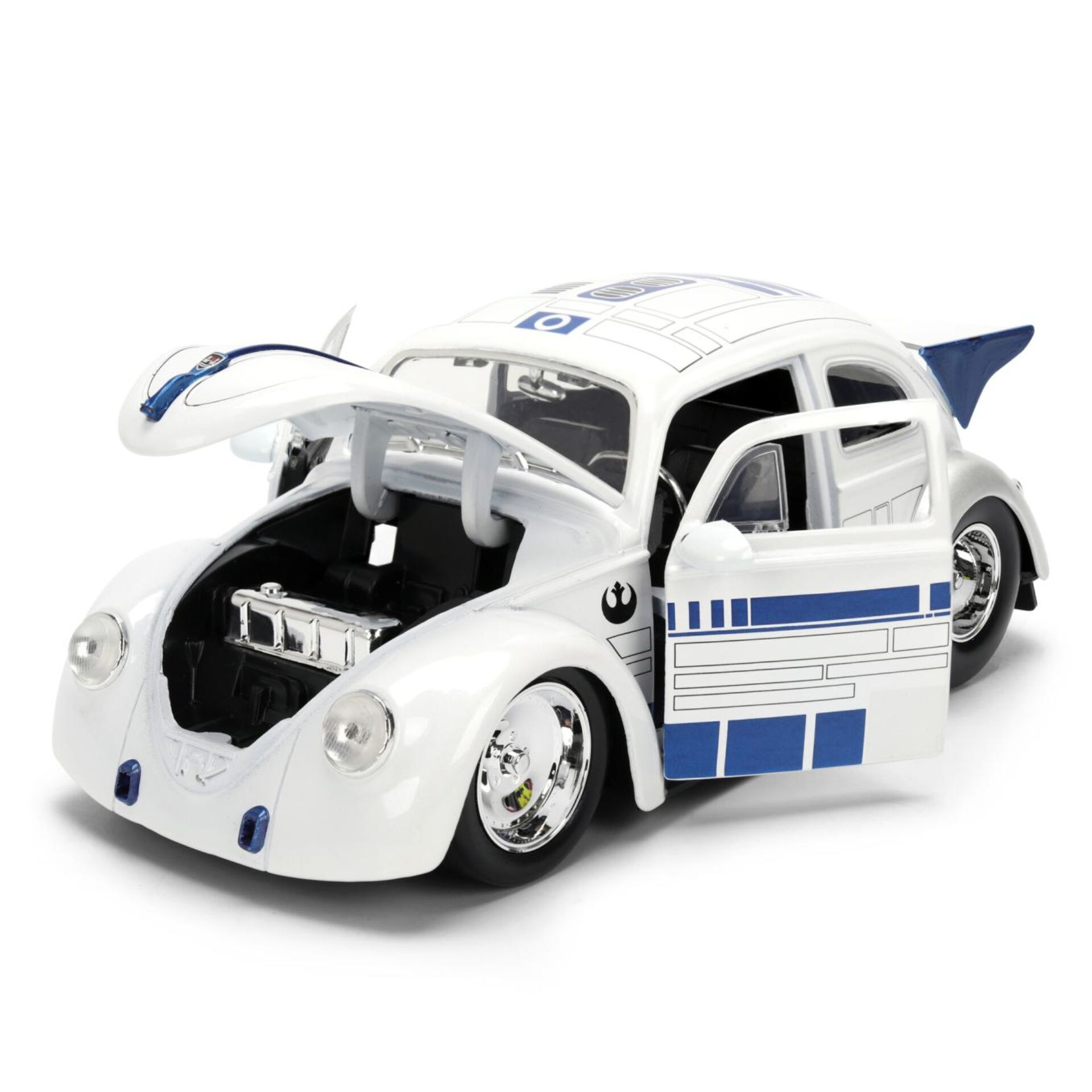 Spielzeugauto, VW Käfer, Weiß, Crank Engine, Offene Türen