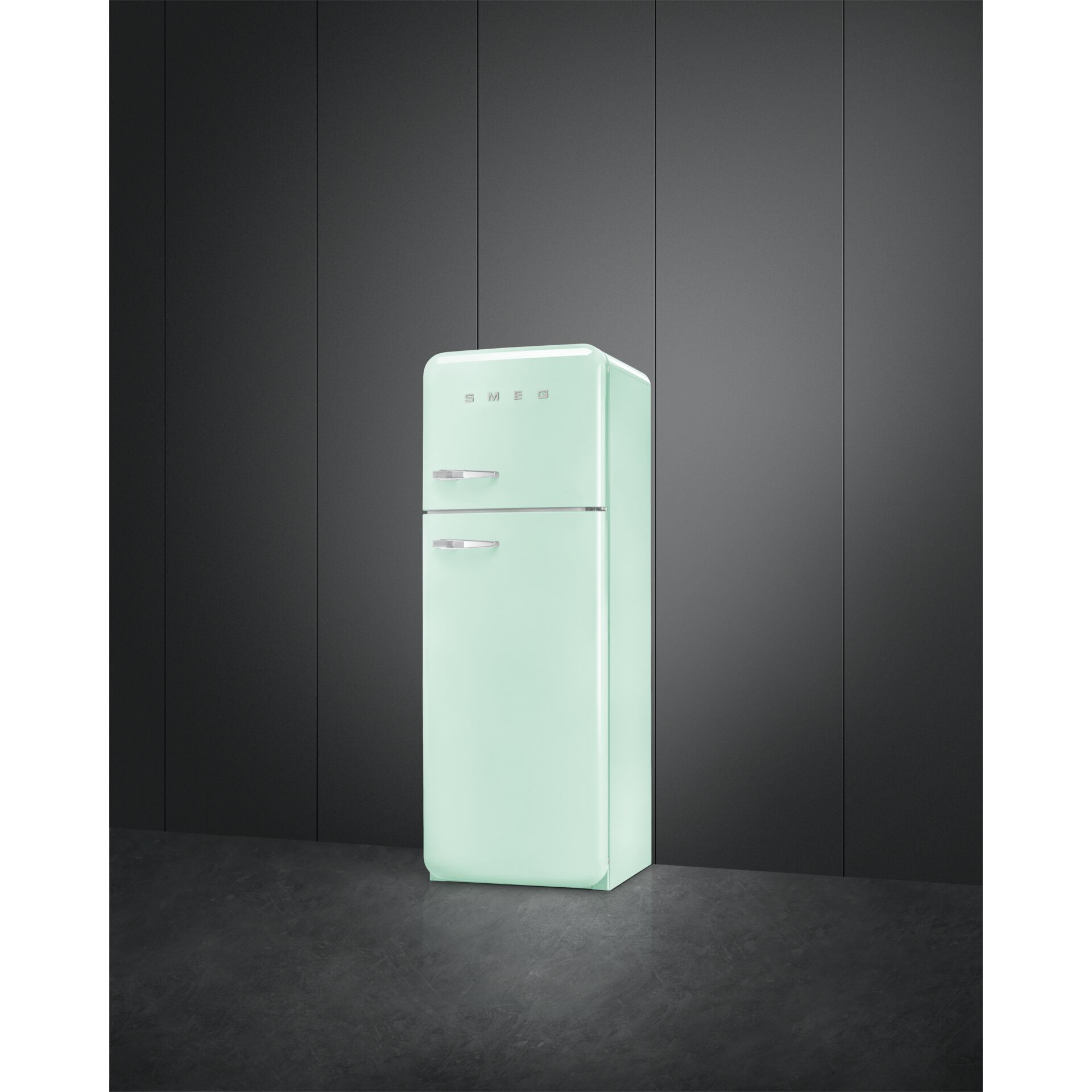 retroer Kühlschrank, mintgrün, zwei Türen, Küchengerät, Kühlschrank