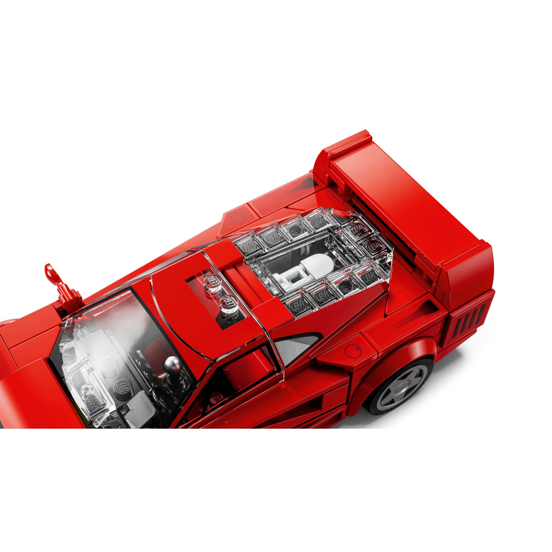 Lego Auto, Rotes Auto, Sportwagen, Transparente Kabine, Spoiler hinten