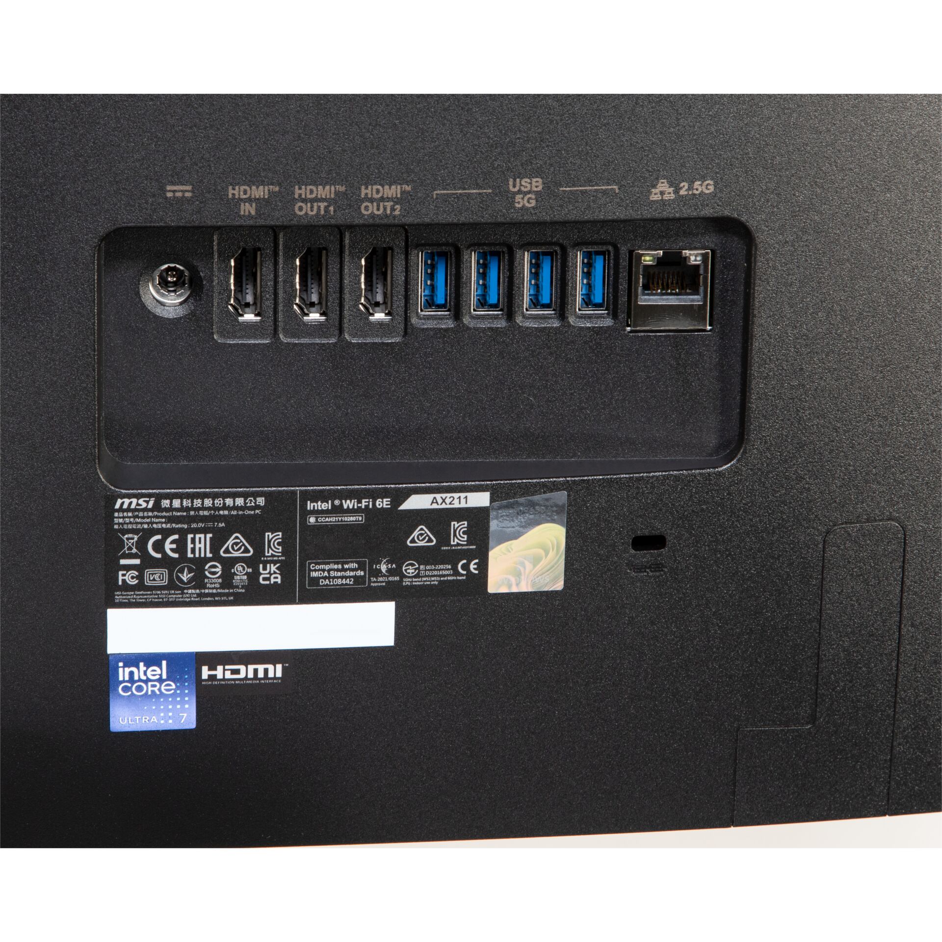 USB 3.0 Ports, HDMI Ports, Ethernet Port, USB 3.0 Blaue, Intel Core Aufkleber