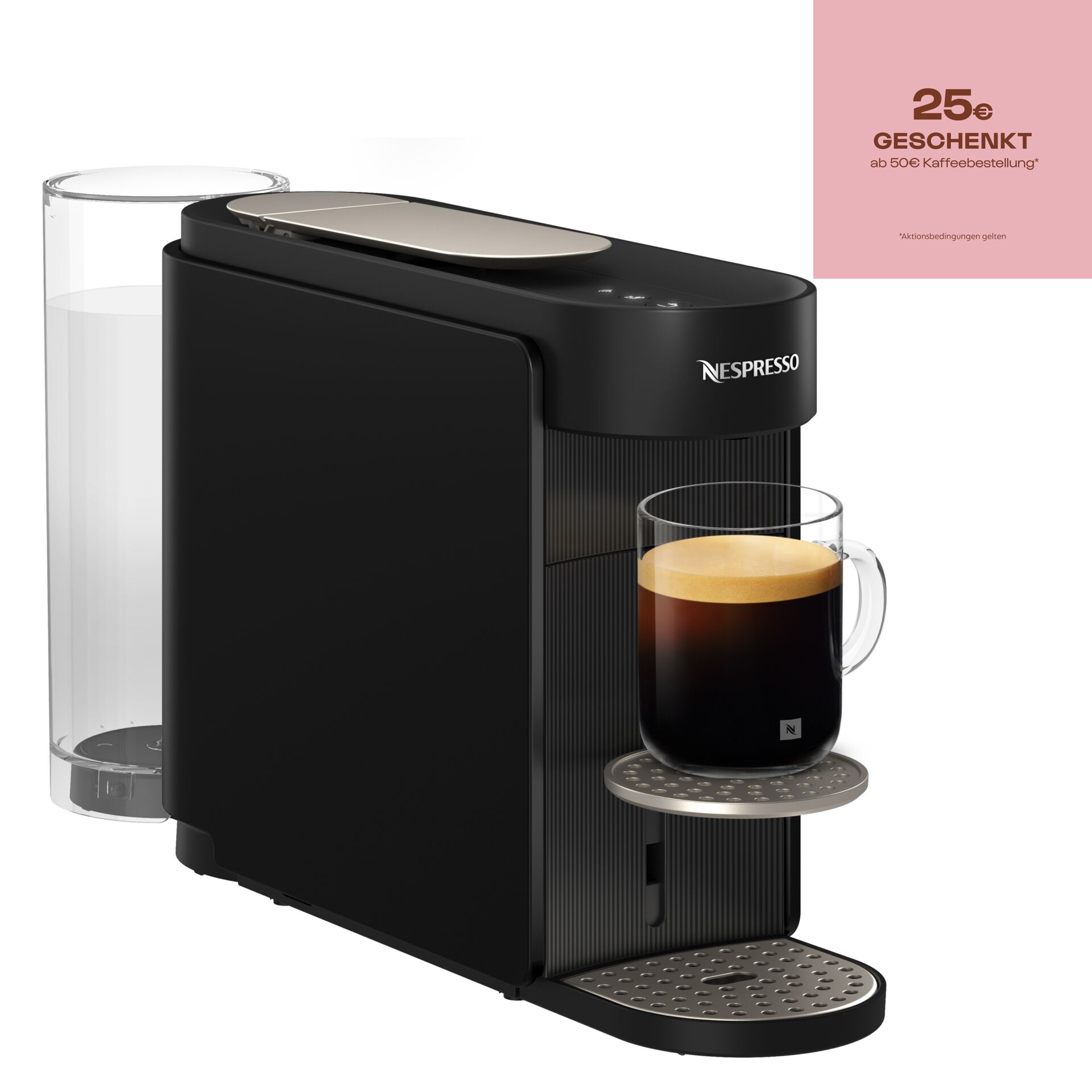 Kaffeemaschine, Espresso-Maschine, Milchschaumbehälter, Schwarz, Kaffee-Dispenser
