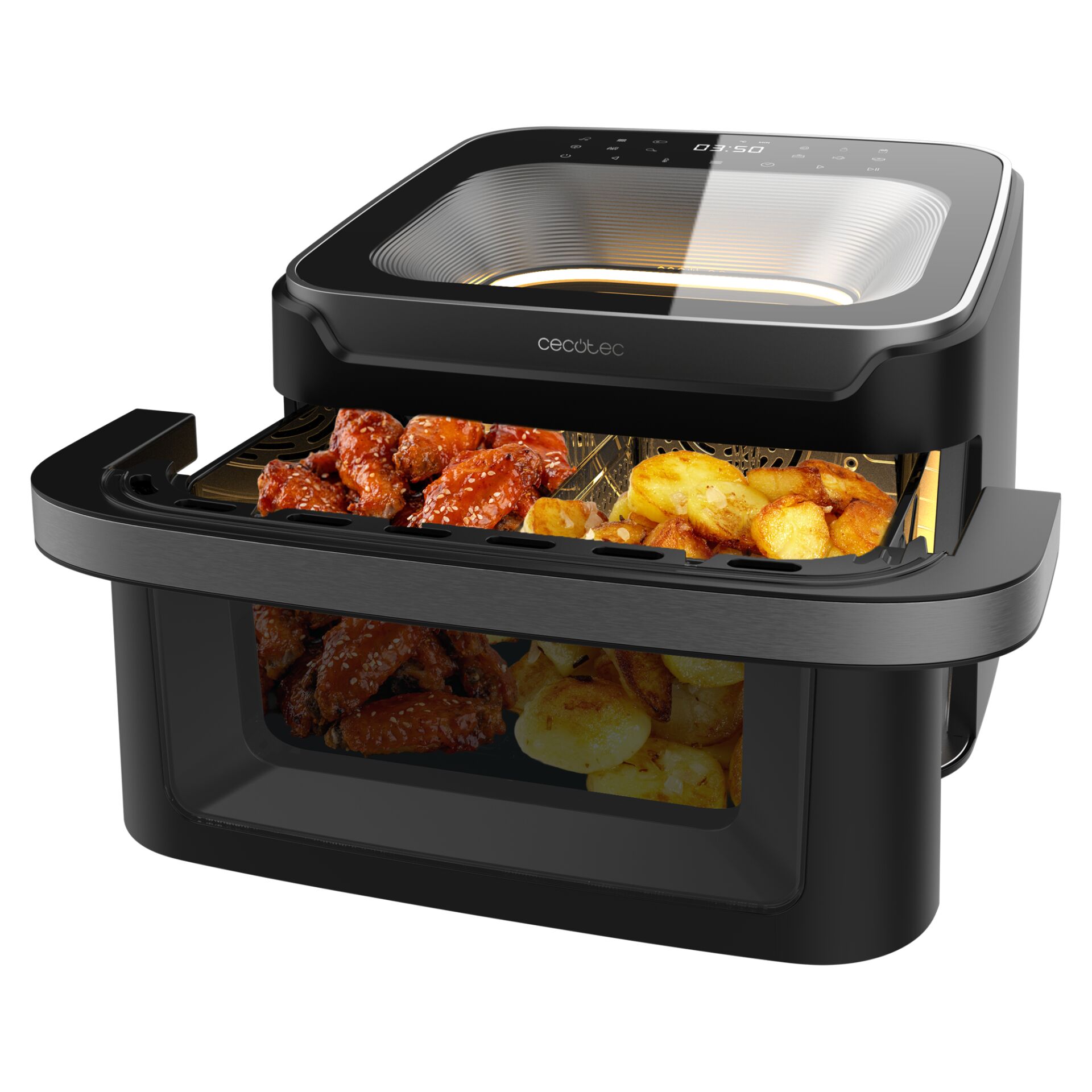 Airfryer, Fritteuse, Heißluft, Korb, Schwarz