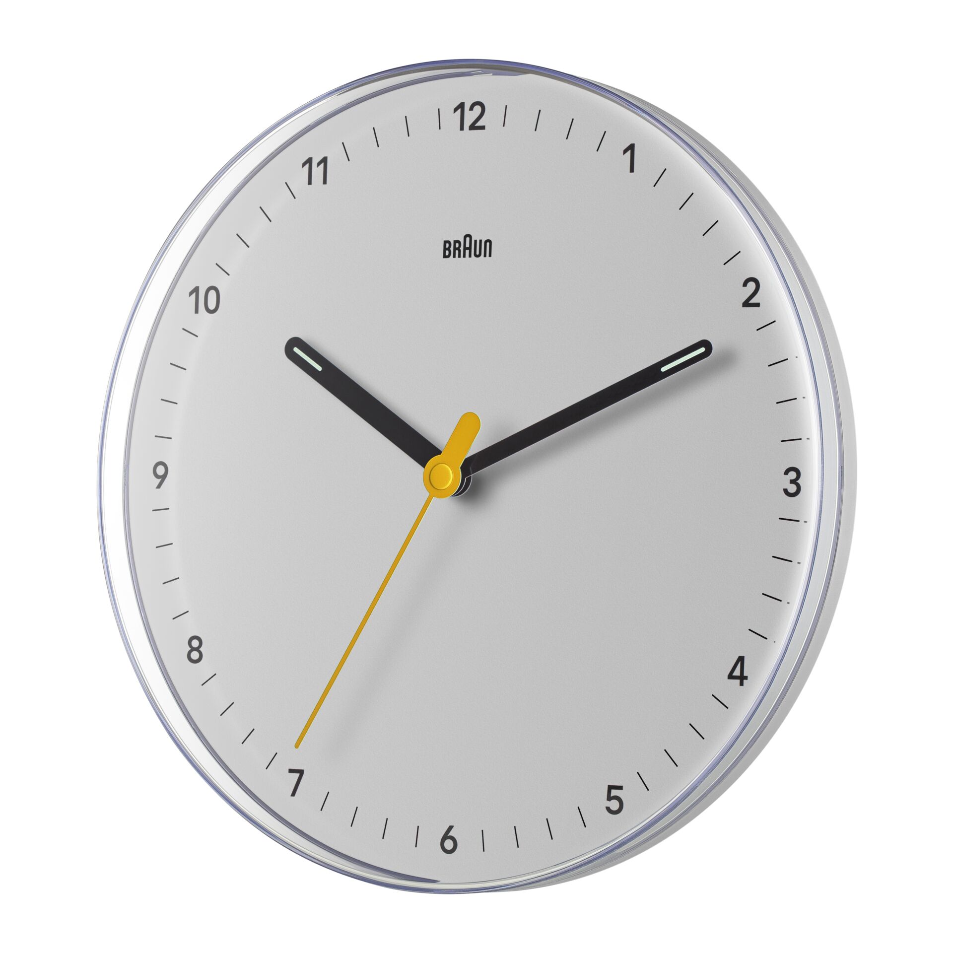 Wanduhr, Analoguhr, Braun, Schwarz, Gelb, Stahlrahmen