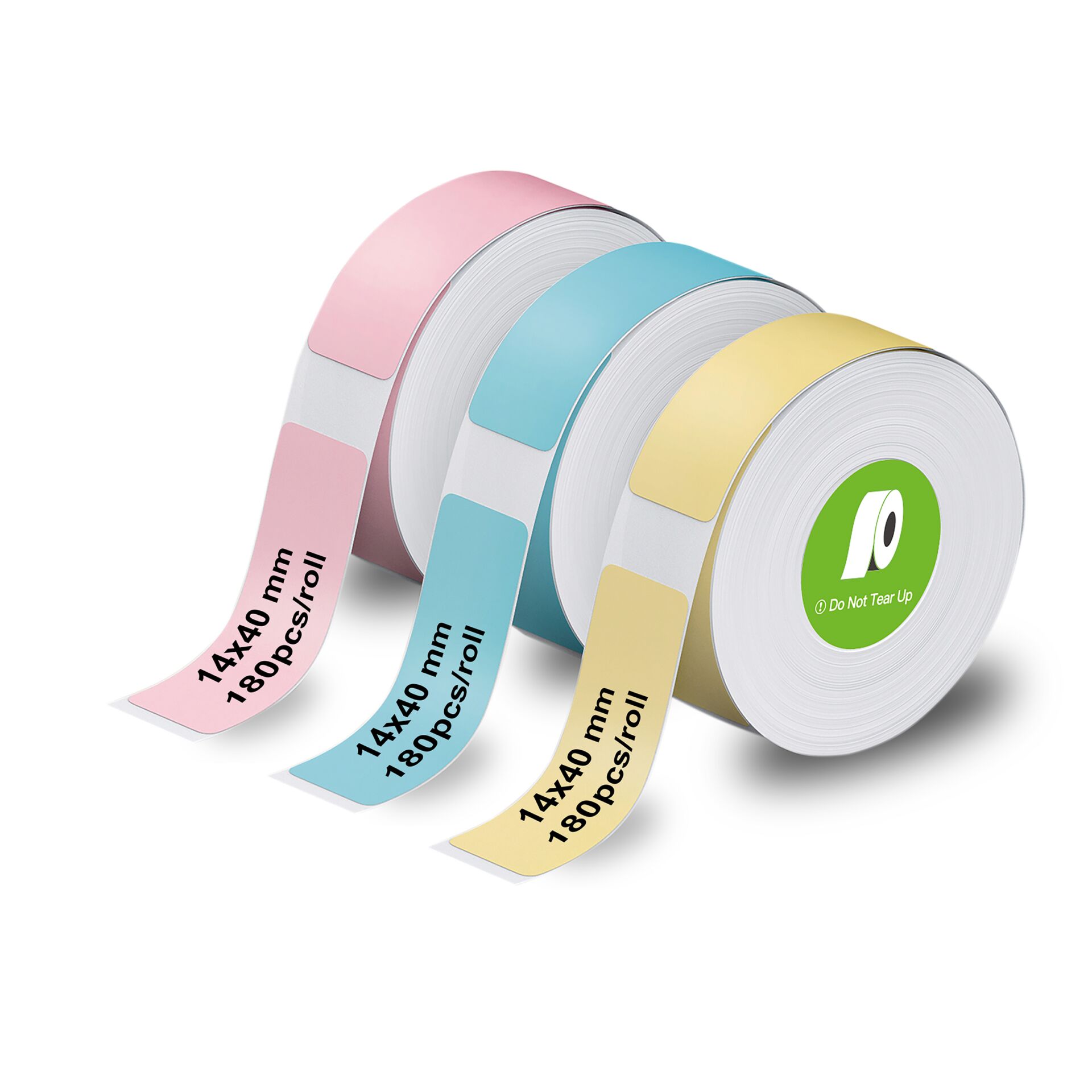 3x1 Olympia Etikettenrolle  14 mm x 40 mm rosa, blau, gelb