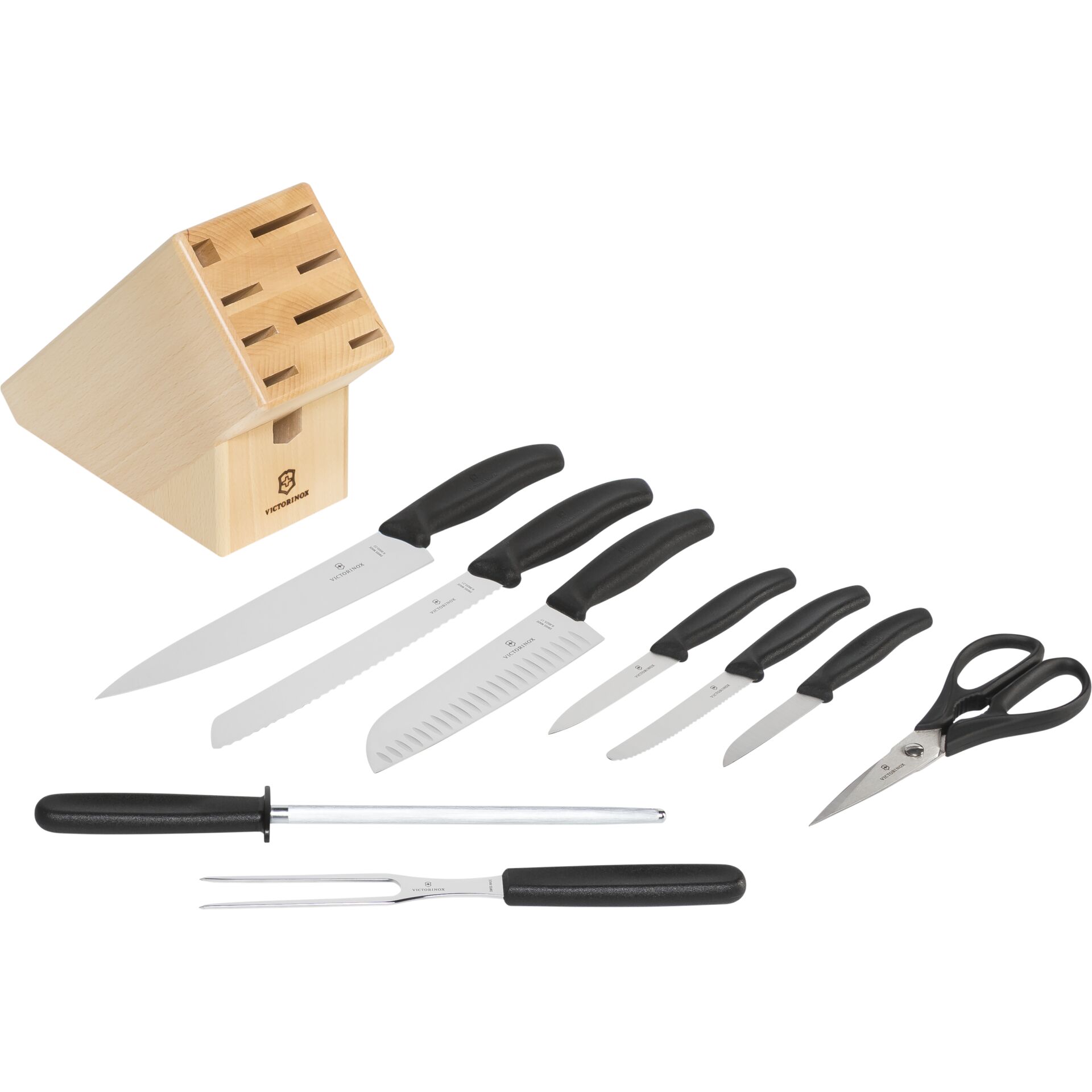 messer-set, küchenmesser, messerblock, schere, schäler?