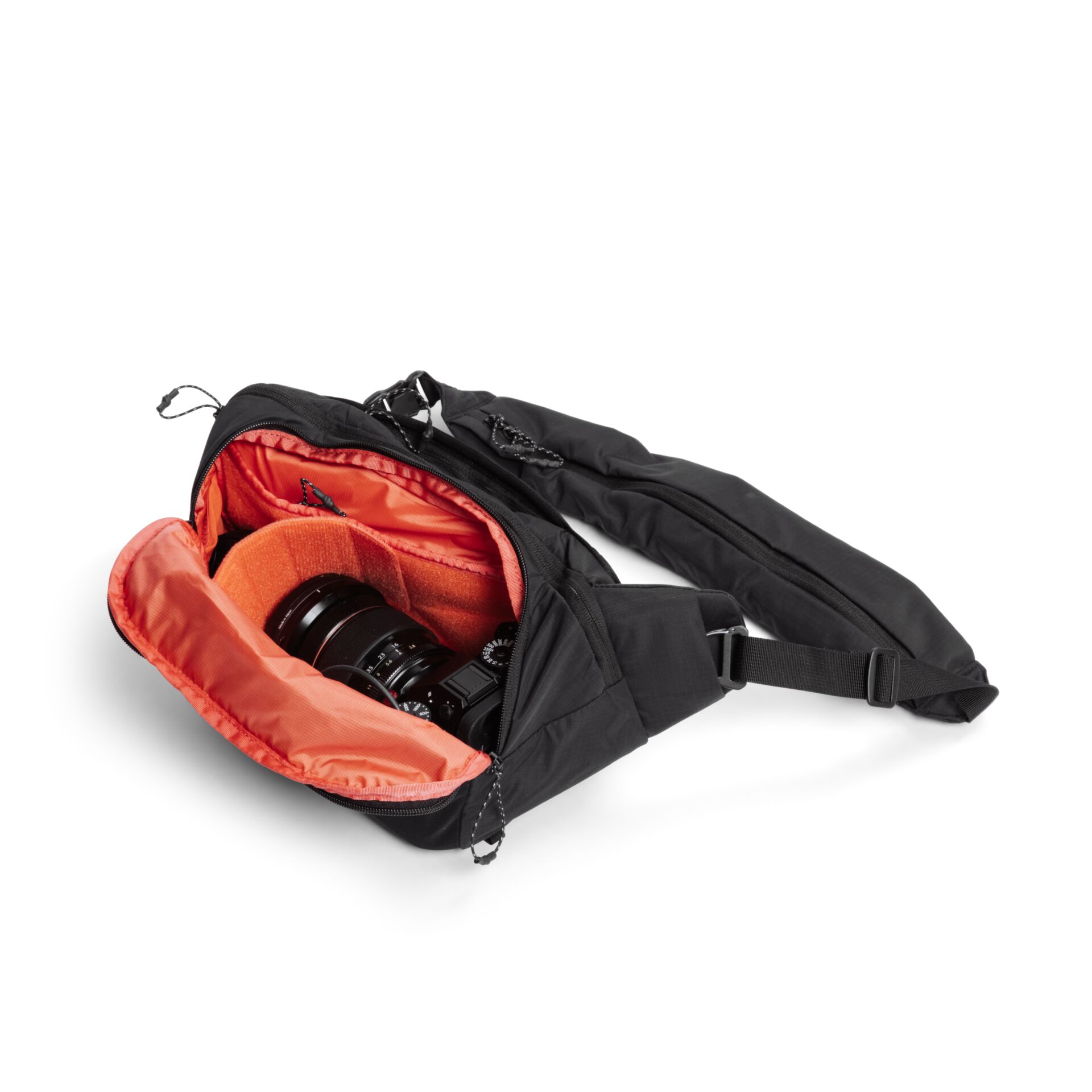 Fallschirmtasche, Schultertasche, Kamera-Tasche, externes Kamera-Case, rotorange Innenfutter