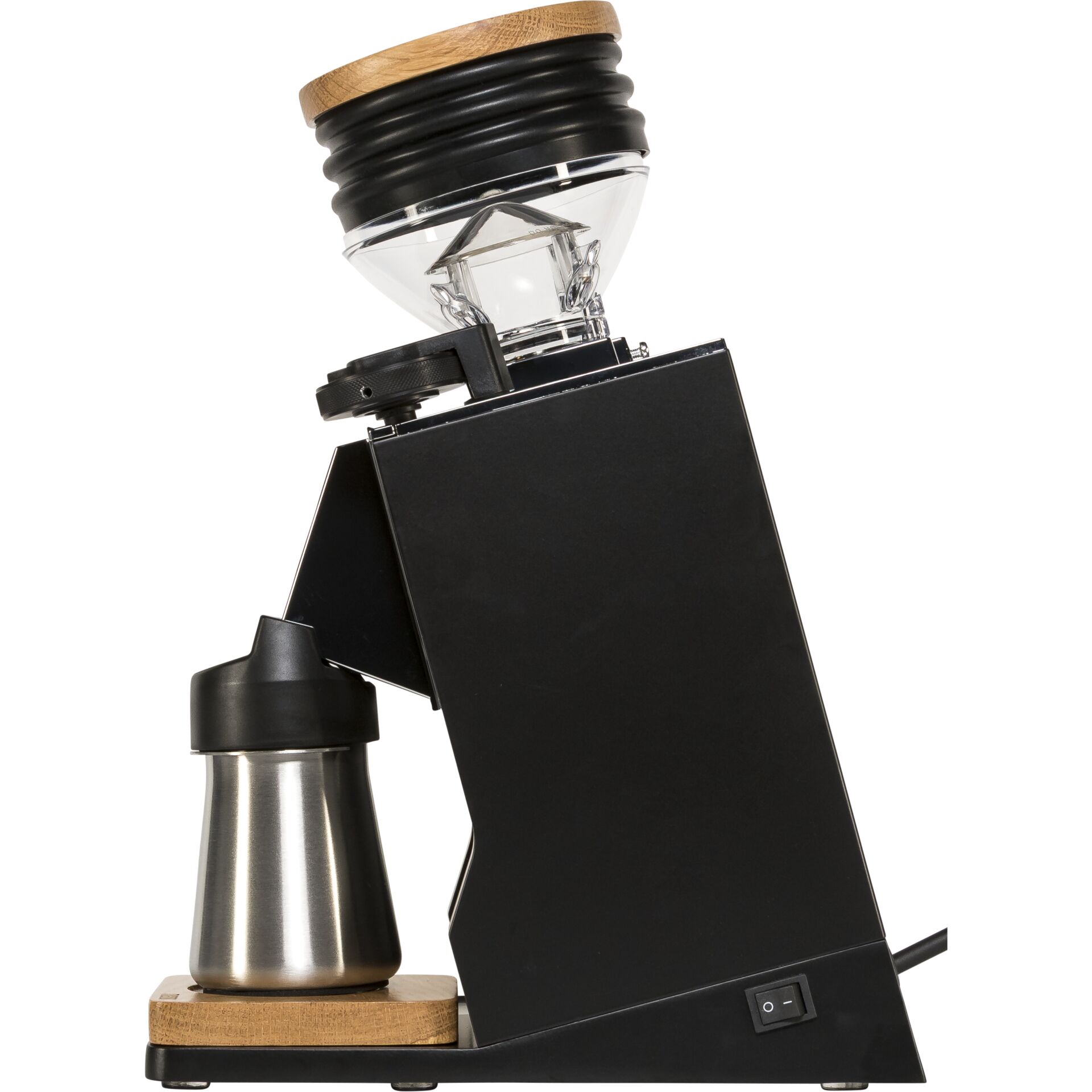 Kaffeezubereiter, Espresso-Maschine, manuell, Edelstahl, Holz-Akzent