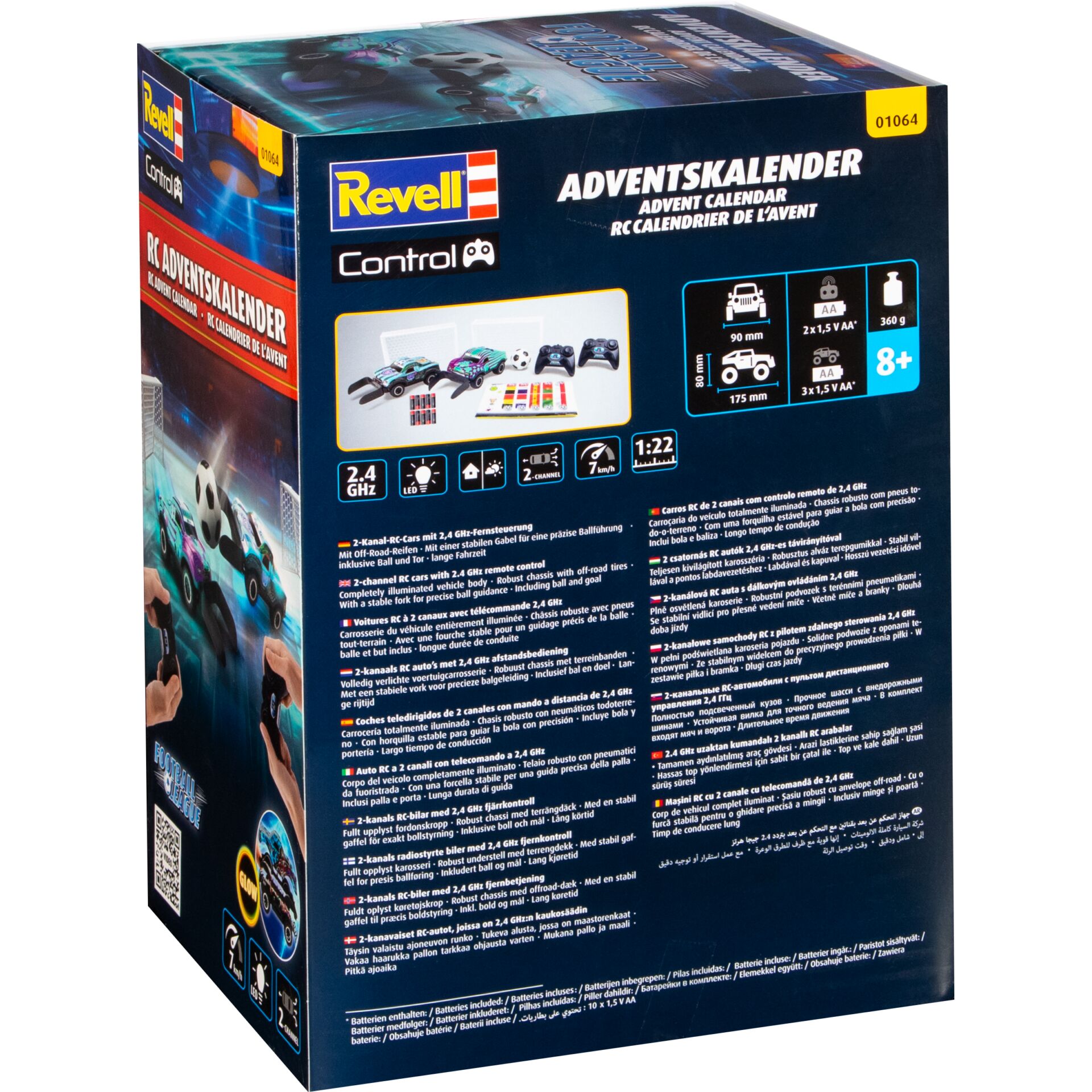 RC Auto, Adventskalender, 2,4 GHz, 180 mm, AAA-Batterie, 1:22 Skala, Fernsteuerung